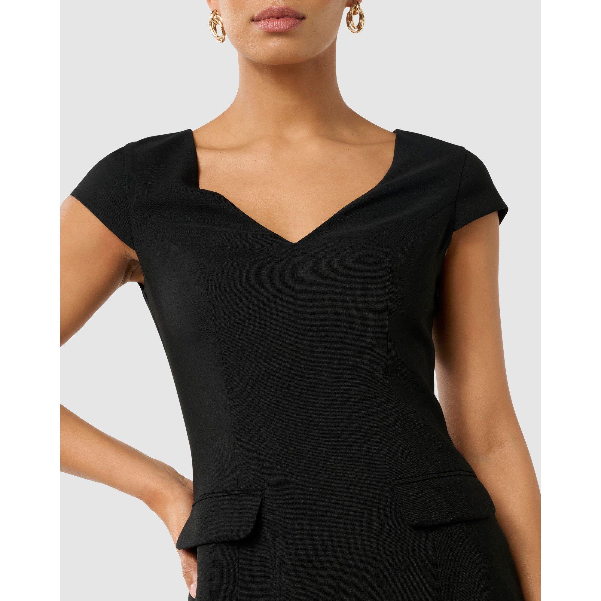 Black - Forever New - Layla Cap Sleeves Mini Dress - 4