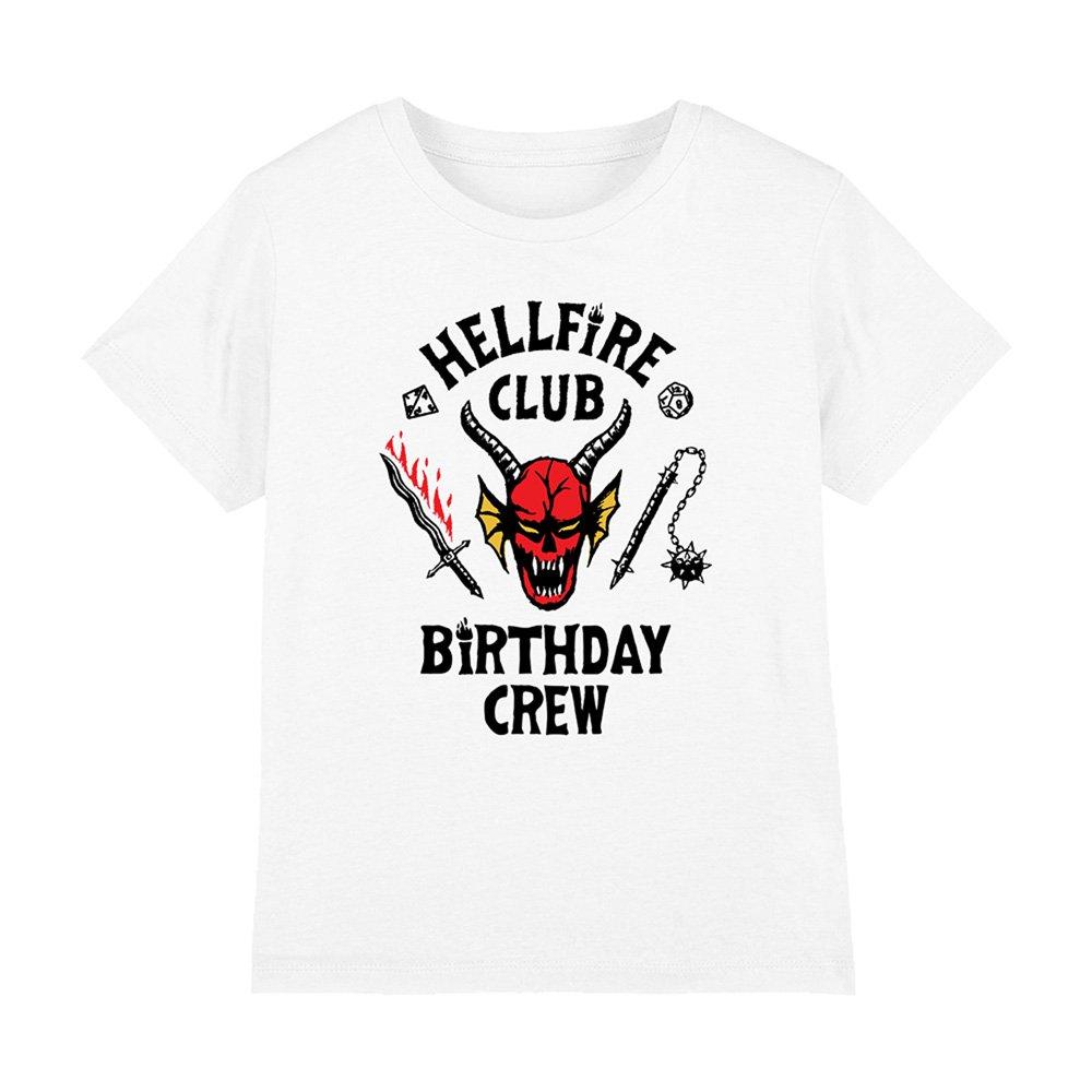 White - Stranger Things - Stranger Things Hellfire Birthday Crew Kids T-Shir - 1