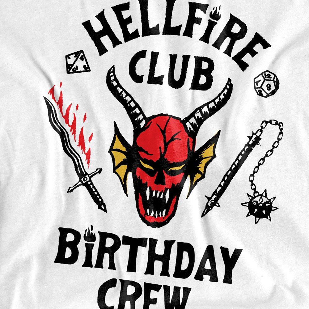 White - Stranger Things - Stranger Things Hellfire Birthday Crew Kids T-Shir - 2