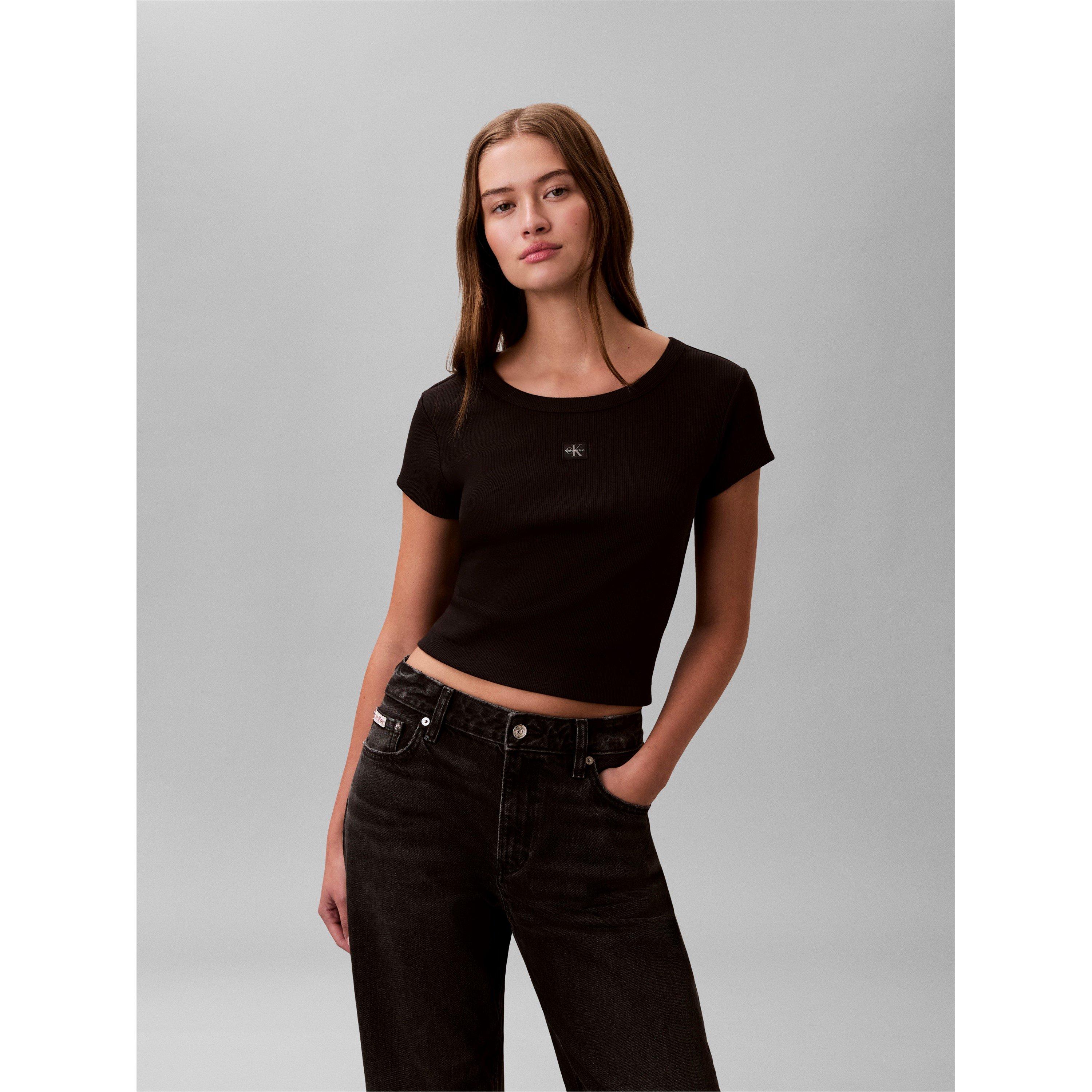 Zwart - Calvin Klein Jeans - CKJ Wvn Rib BabyT Ld10 - 2