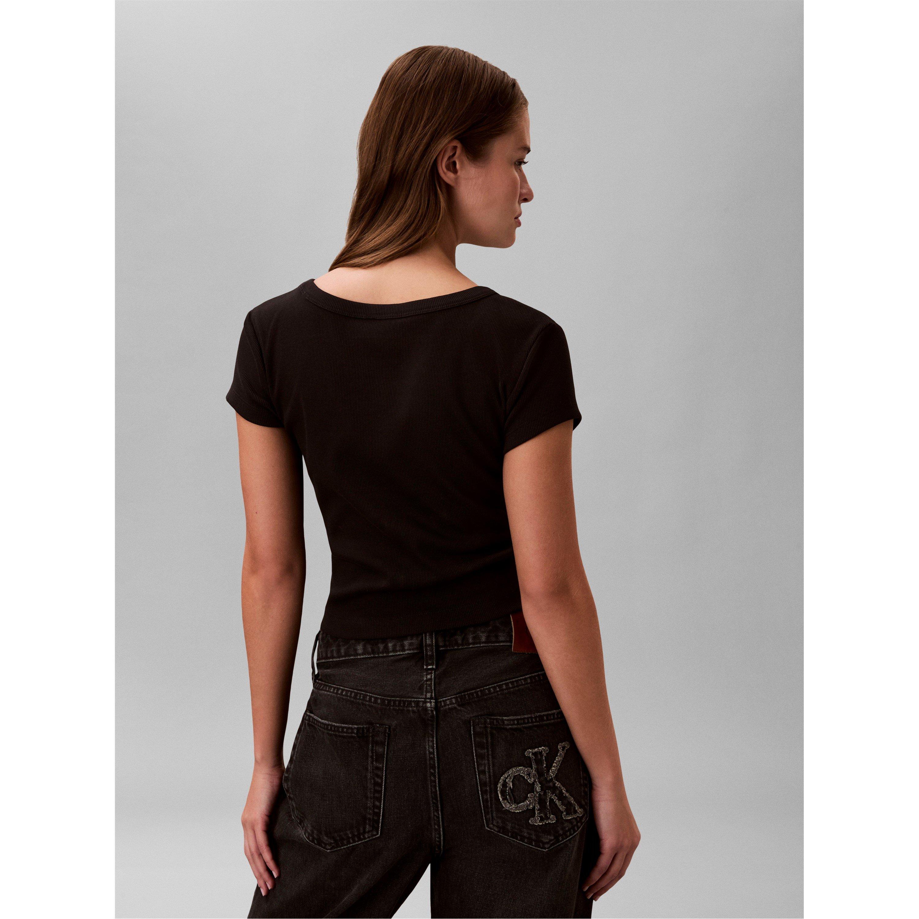 Zwart - Calvin Klein Jeans - CKJ Wvn Rib BabyT Ld10 - 6