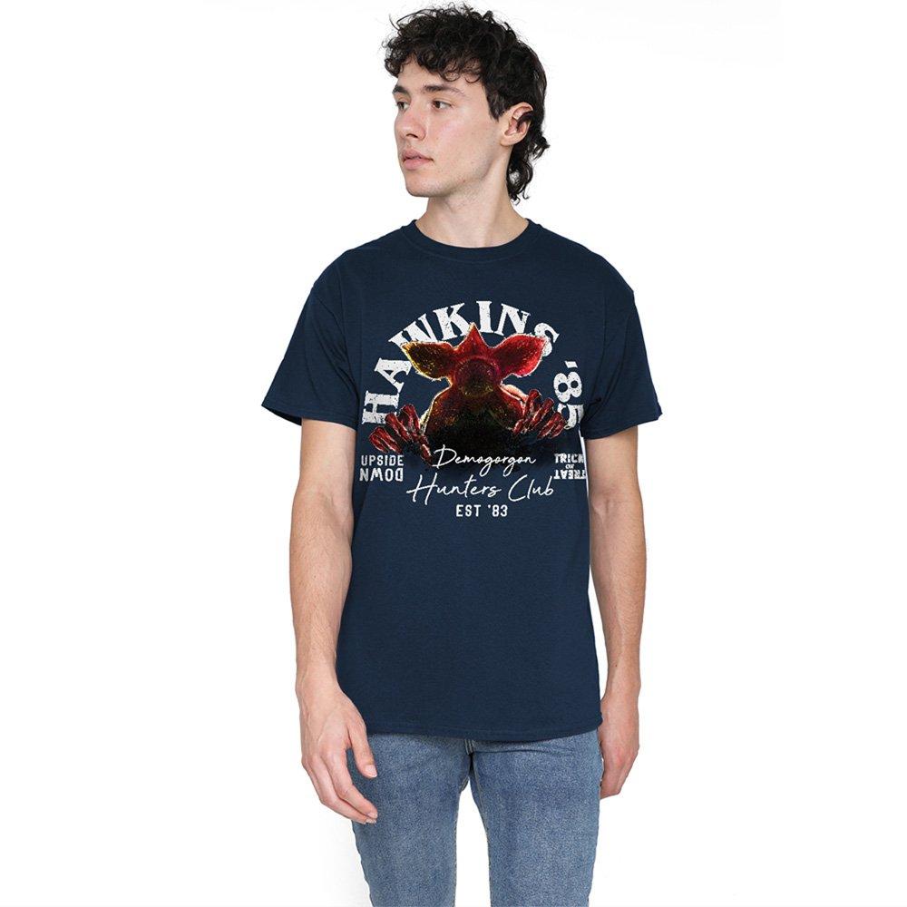 Navy - Stranger Things - Stranger Things Hawkins 85 Demogorgon Hunters T-S - 1