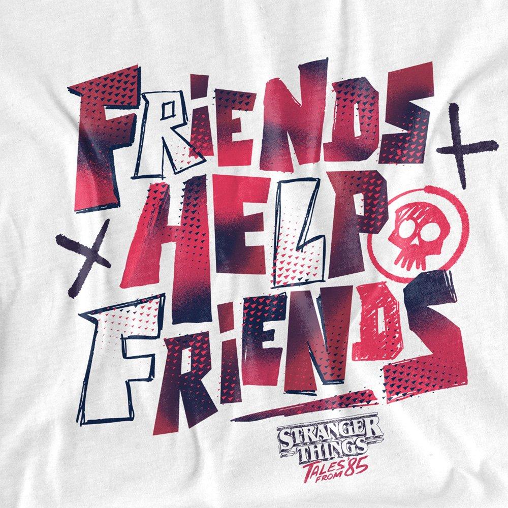 White - Stranger Things - Stranger Things Tales From 85 Friends Help T Shirt - 2