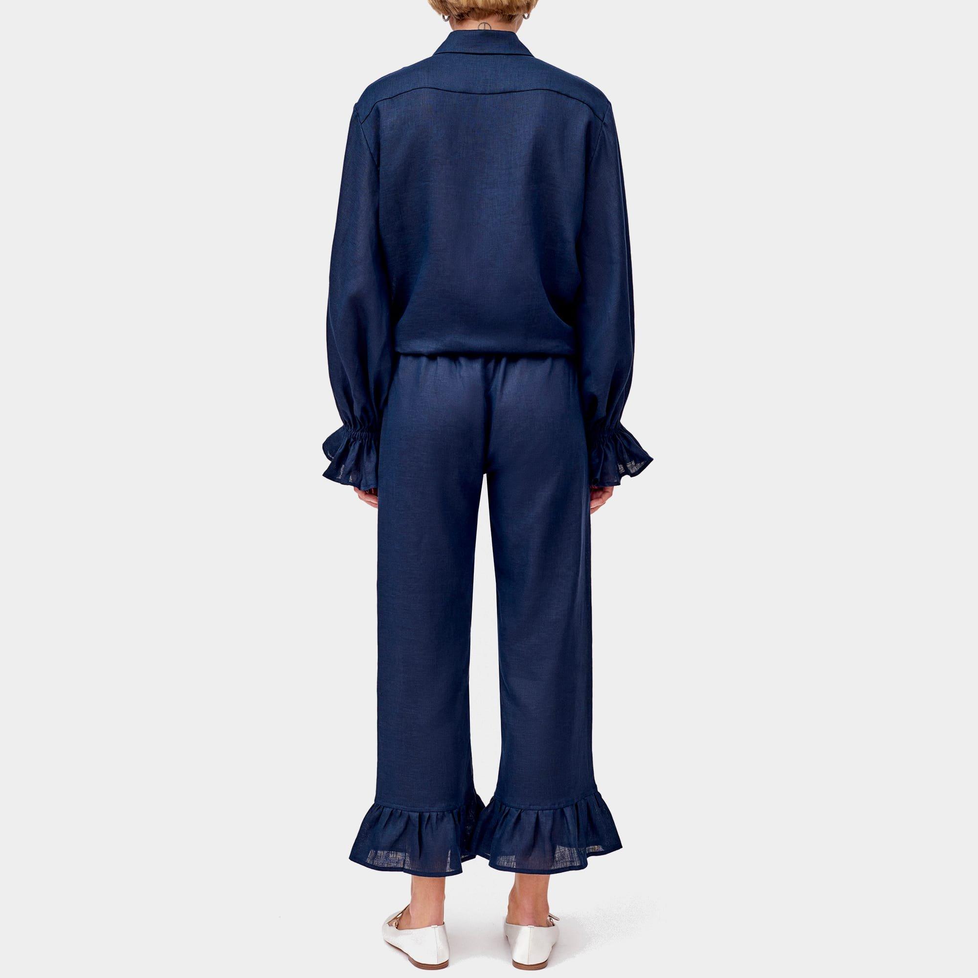 Navy - Sleeper - Rumba Linen Lounge Suit - 3