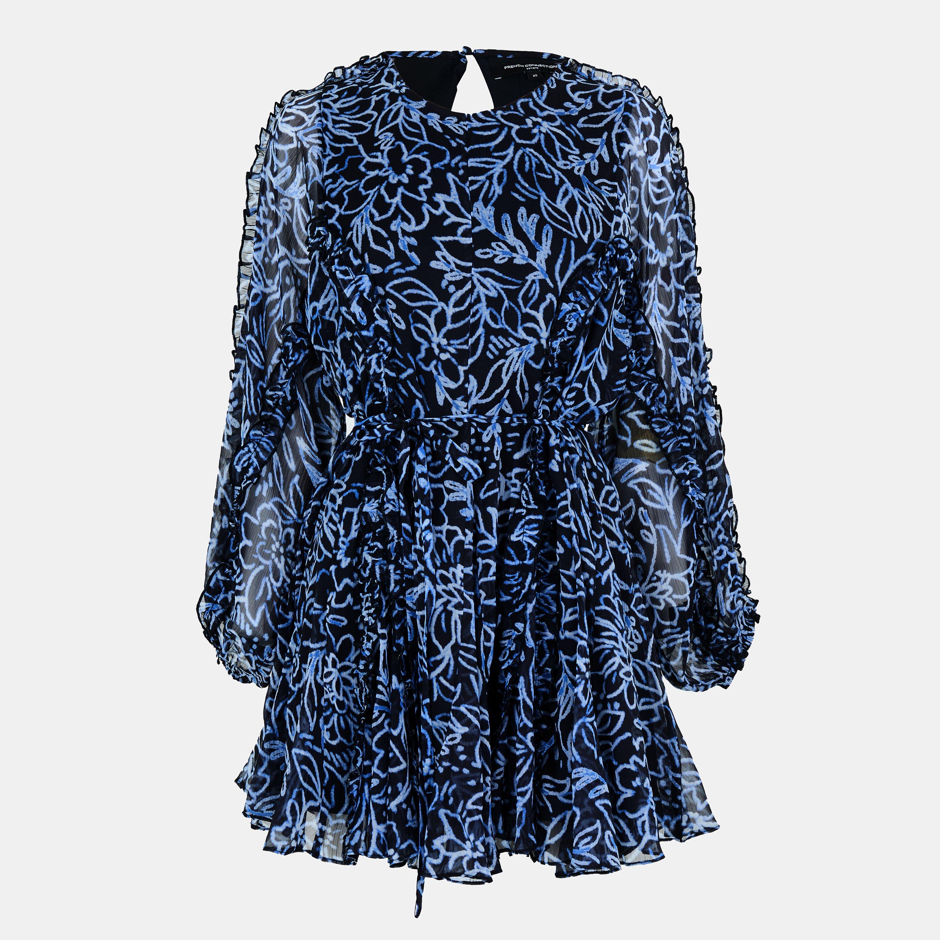 French Connection Women's Anna Structured Mini Dress - Navy  - 16 (XL)