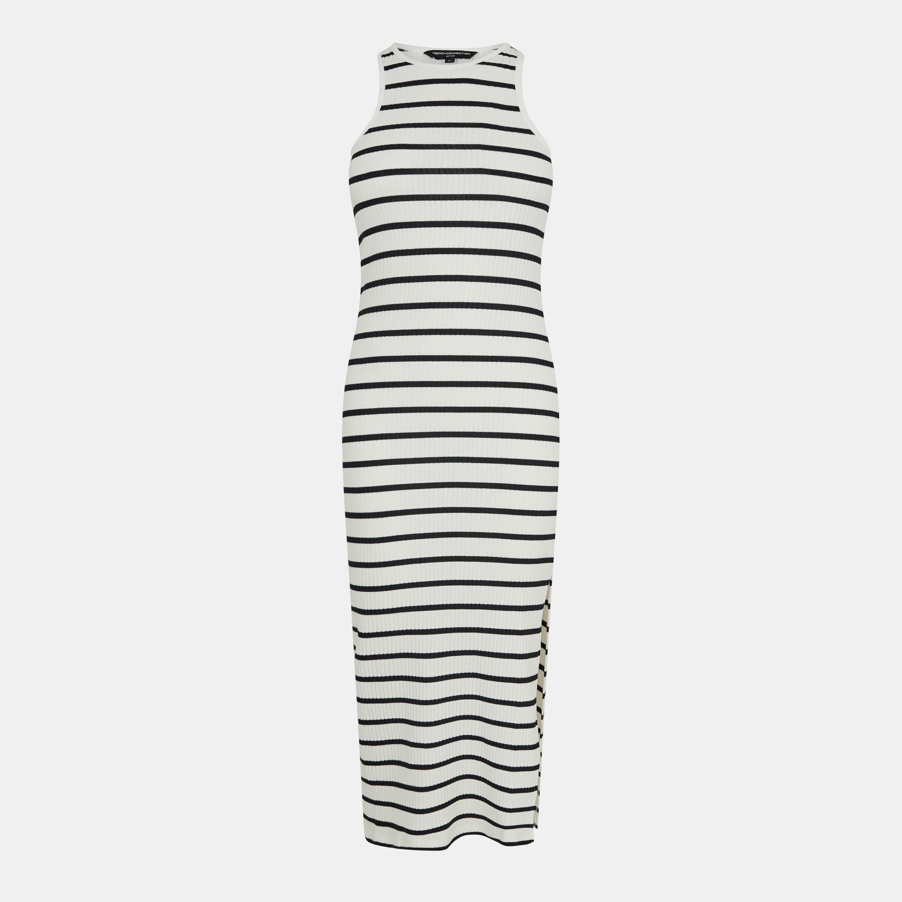 Summer White - French Connection - Women's Tommy Stripe Racer Back T-Shirt Dress - 1