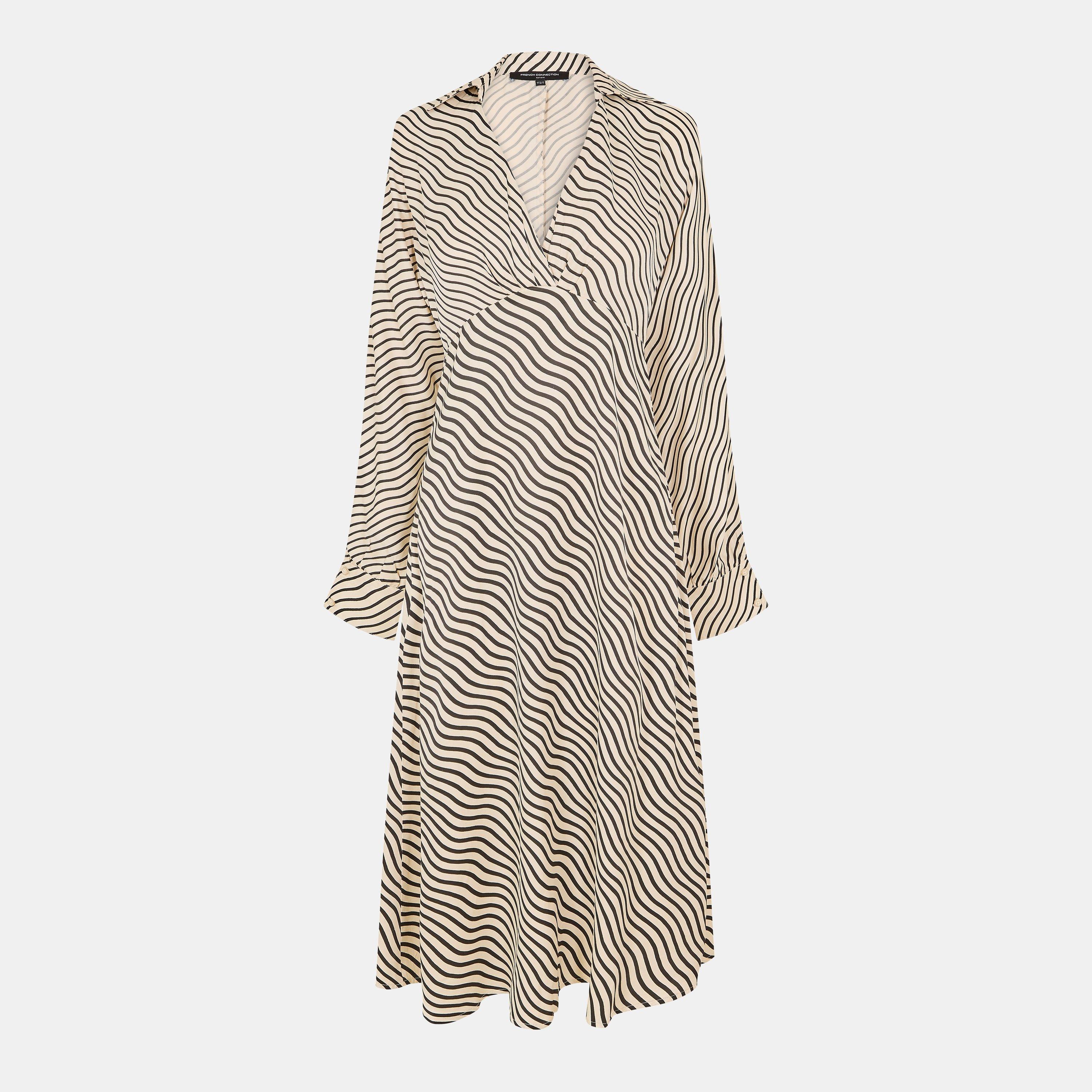 Black/Cream - French Connection - Women's Candice A Line Dress - 1