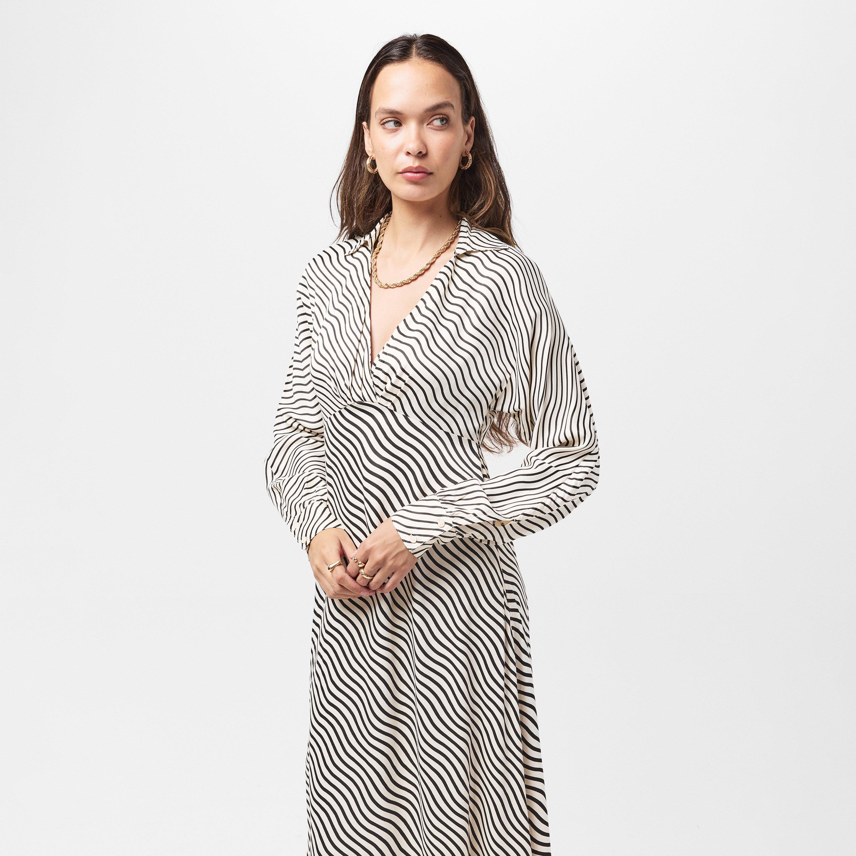 Black/Cream - French Connection - Women's Candice A-Line Dress - 3