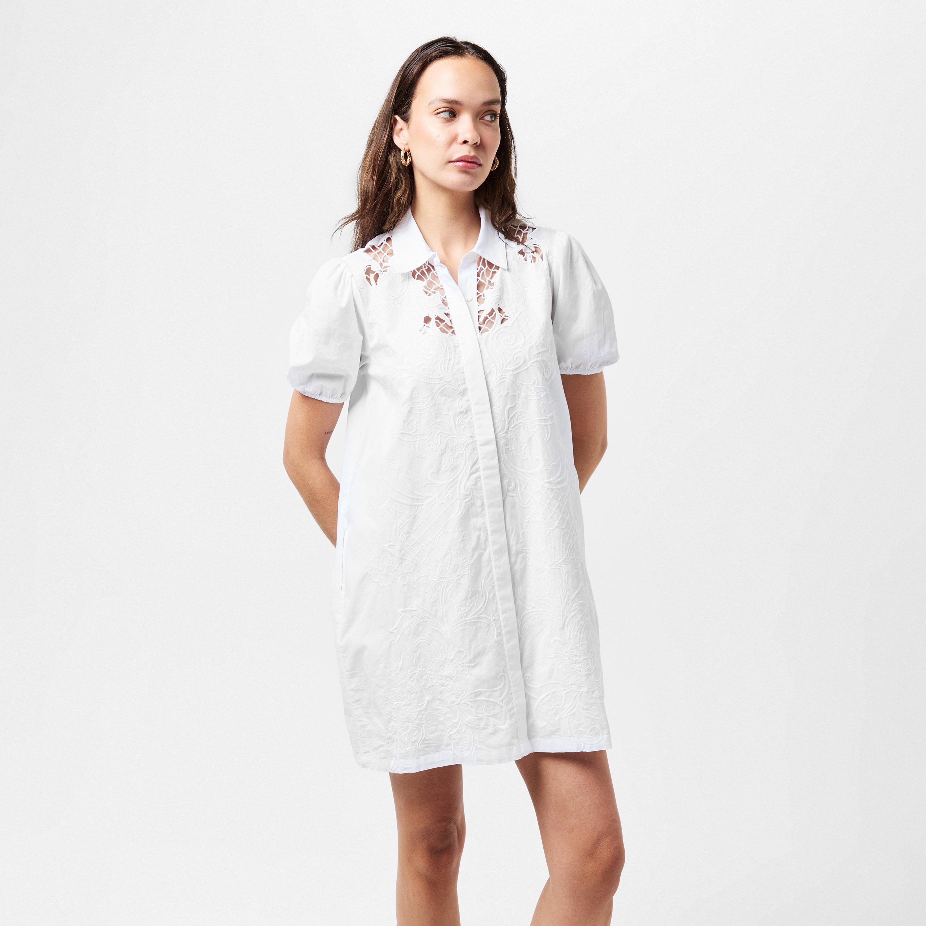 Linen White - French Connection - Women's Cambria Shirt Mini Dress - 3