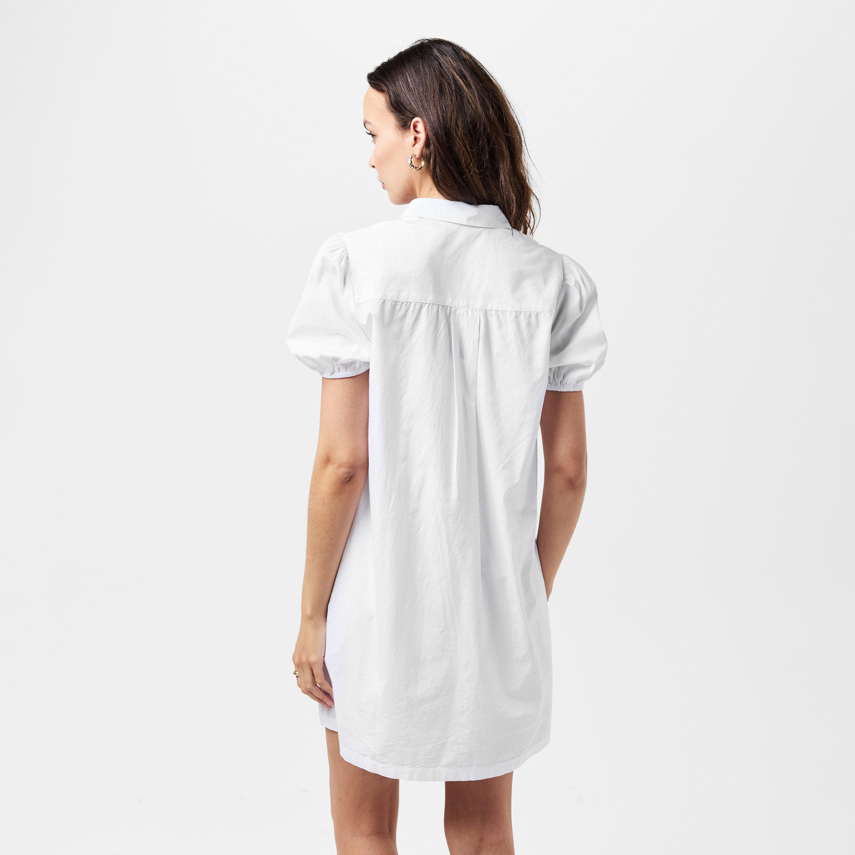 Linen White - French Connection - Women's Cambria Shirt Mini Dress - 4