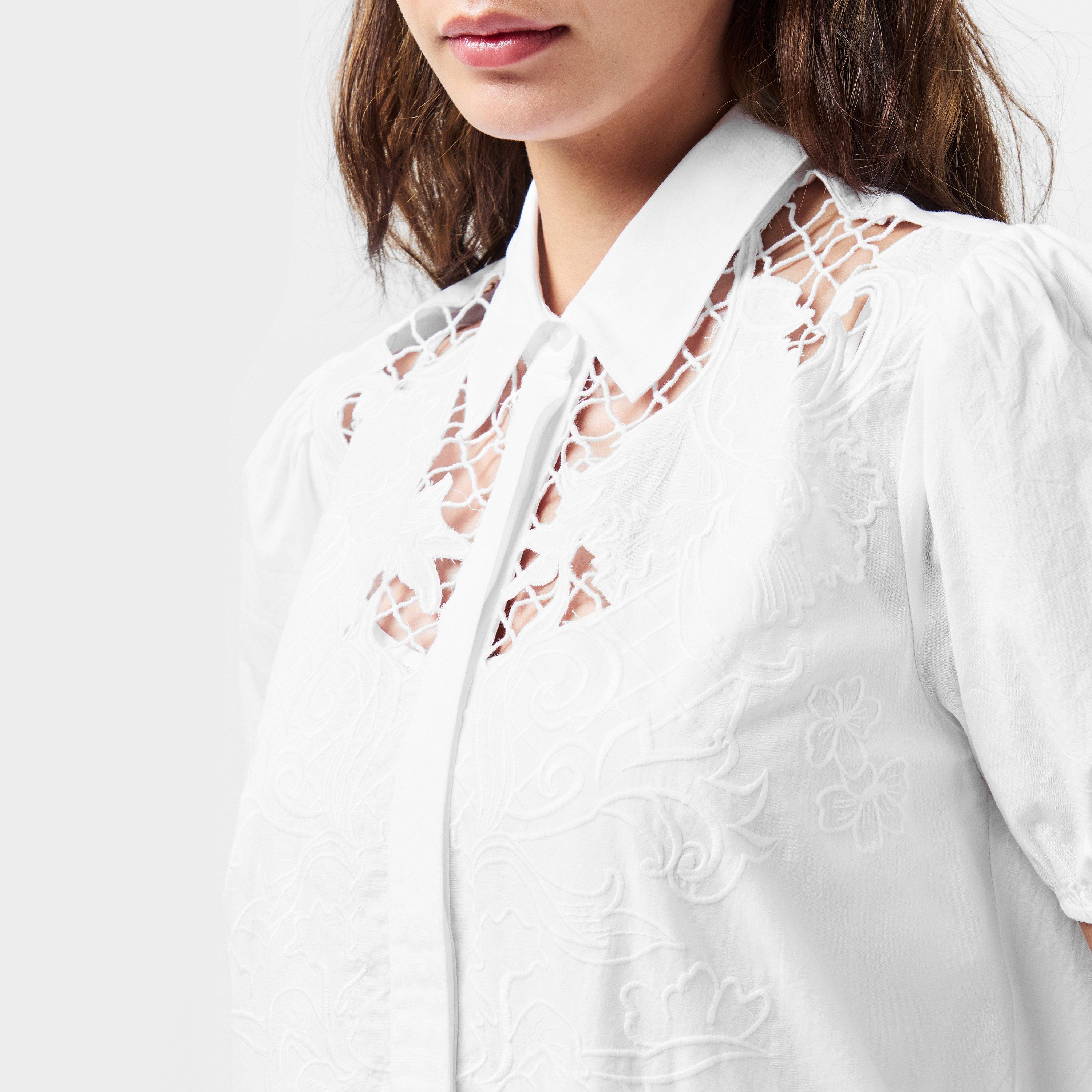 Linen White - French Connection - Women's Cambria Shirt Mini Dress - 5