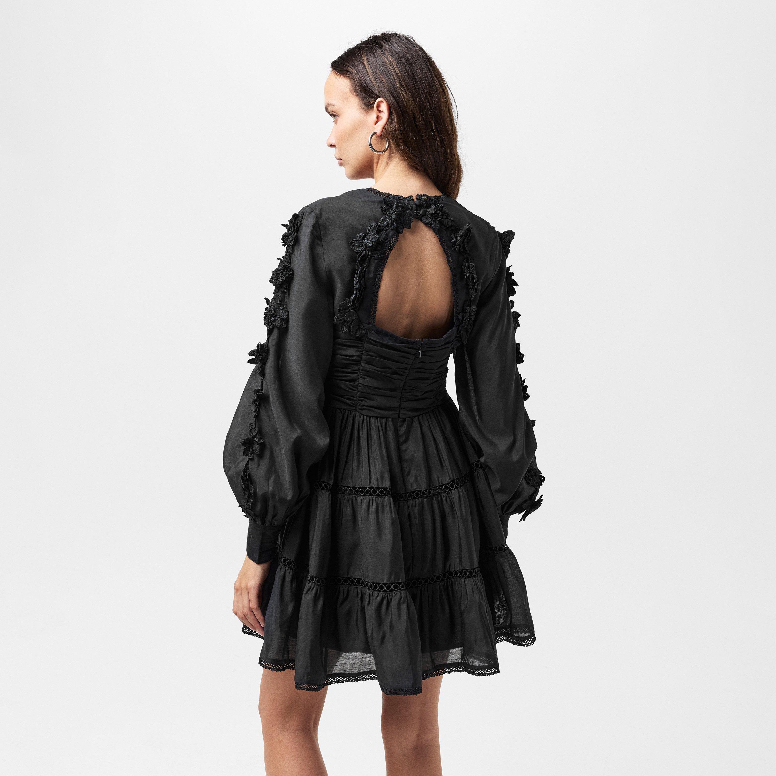 Black - French Connection - Women's Aubrey Lace Mini Dress - 4