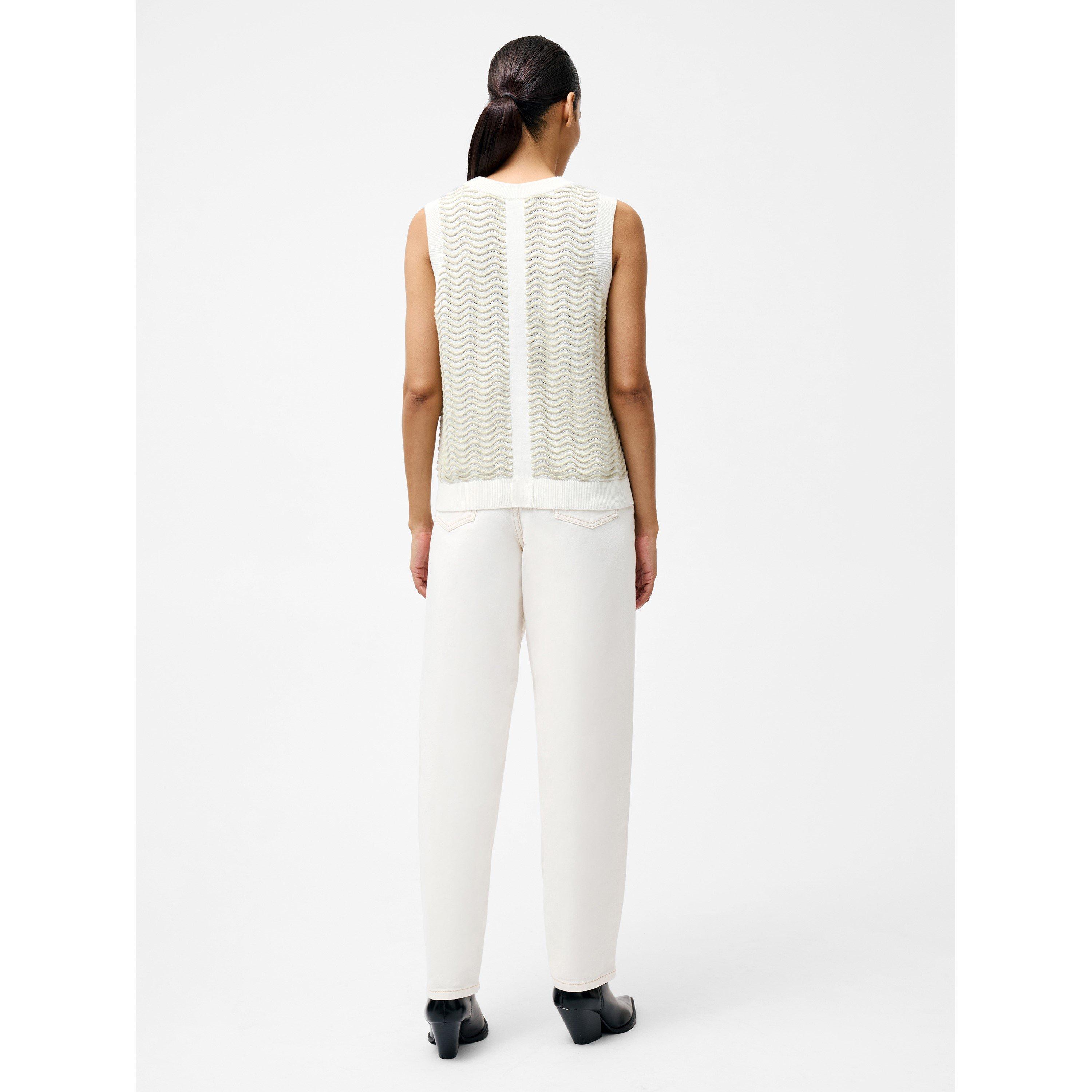 Pistachio/Cream - French Connection - Women's London Knitted Sweater Vest - 3