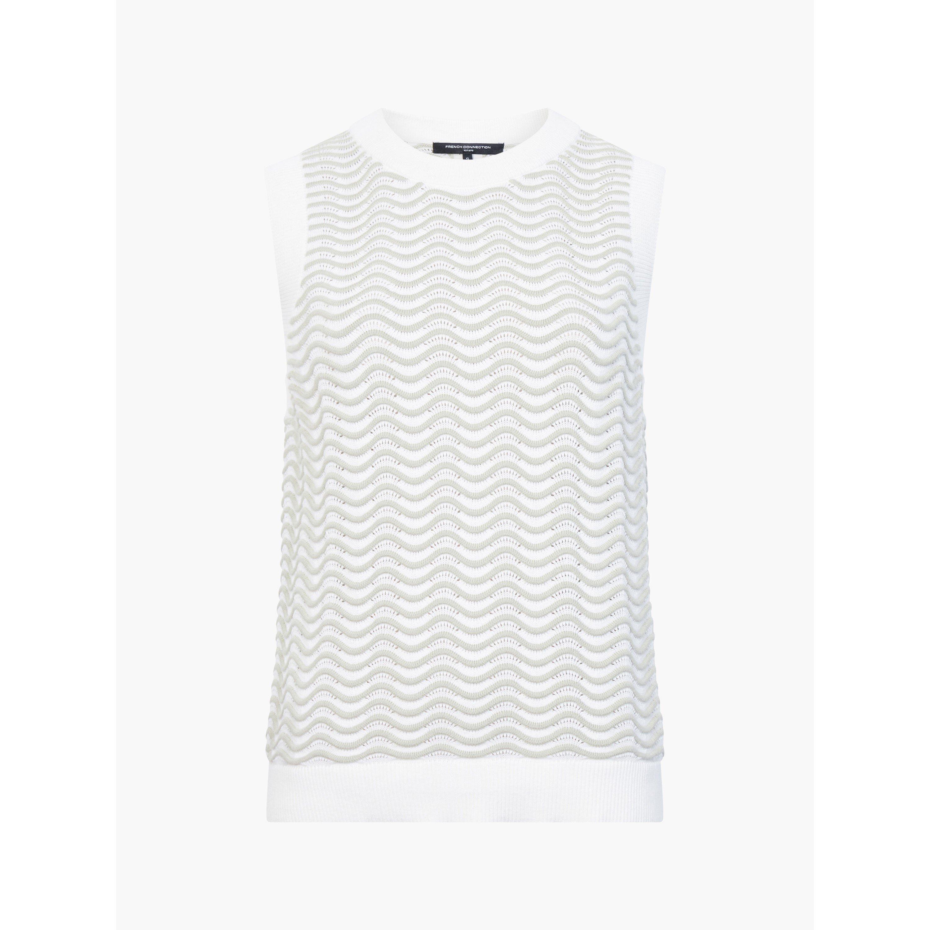 Pistachio/Cream - French Connection - Women's London Knitted Sweater Vest - 4