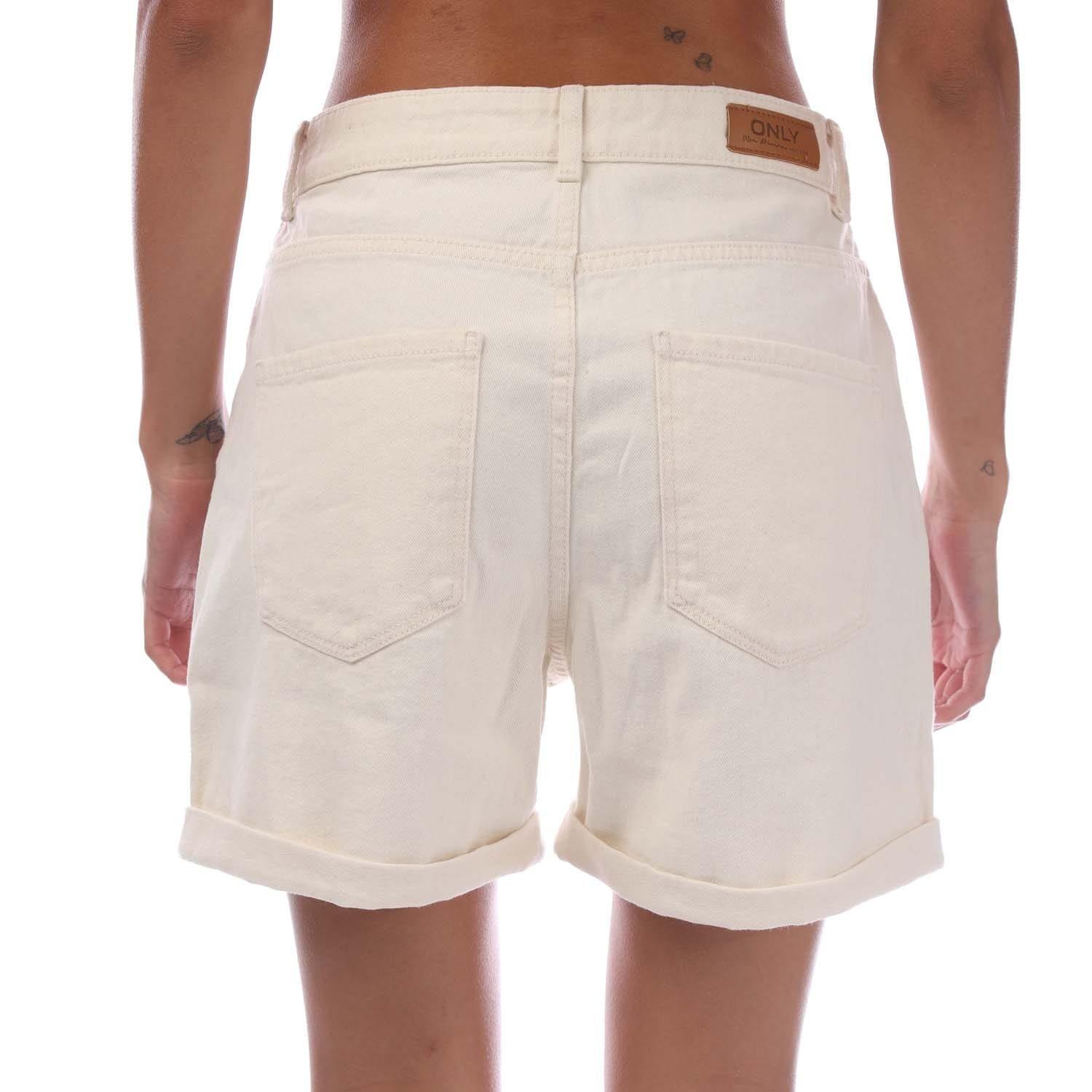 Ecru - Only - Vega Mom Denim Shorts - 3