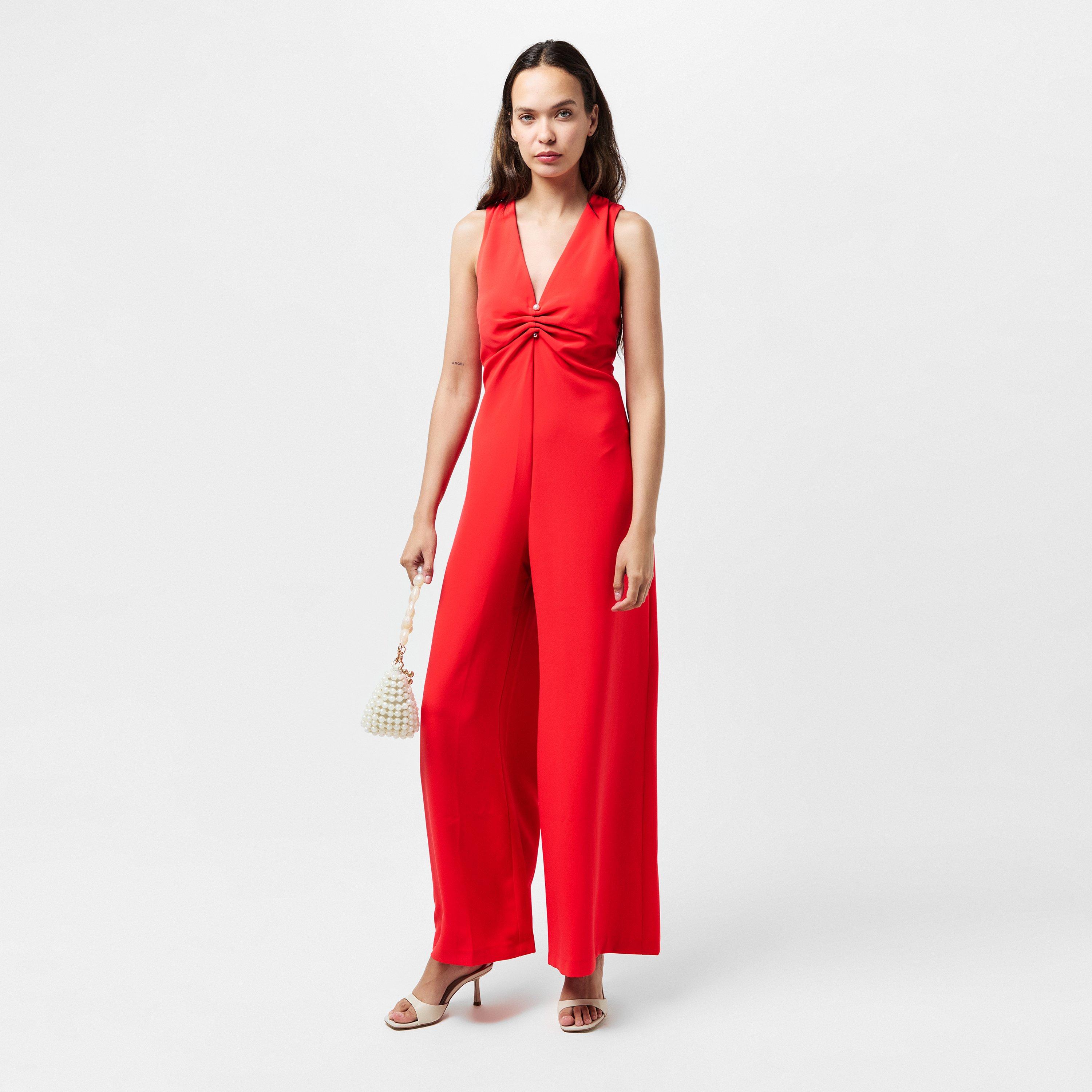 Poppy Red - French Connection - Women's Arelette Jumpsuit - 6