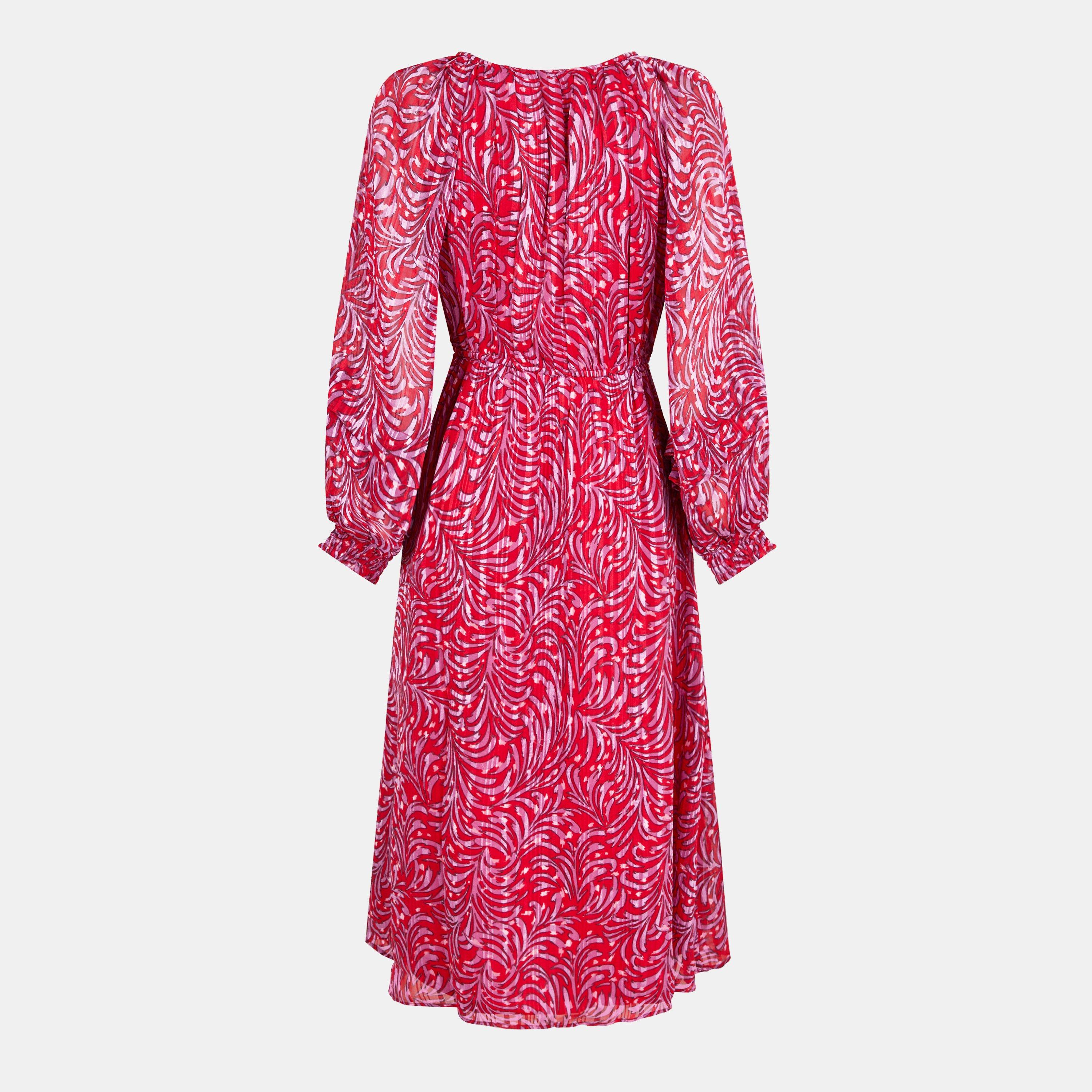 Scarlet Red Mti - French Connection - Women's Calista Midi A-Line Dress - 2