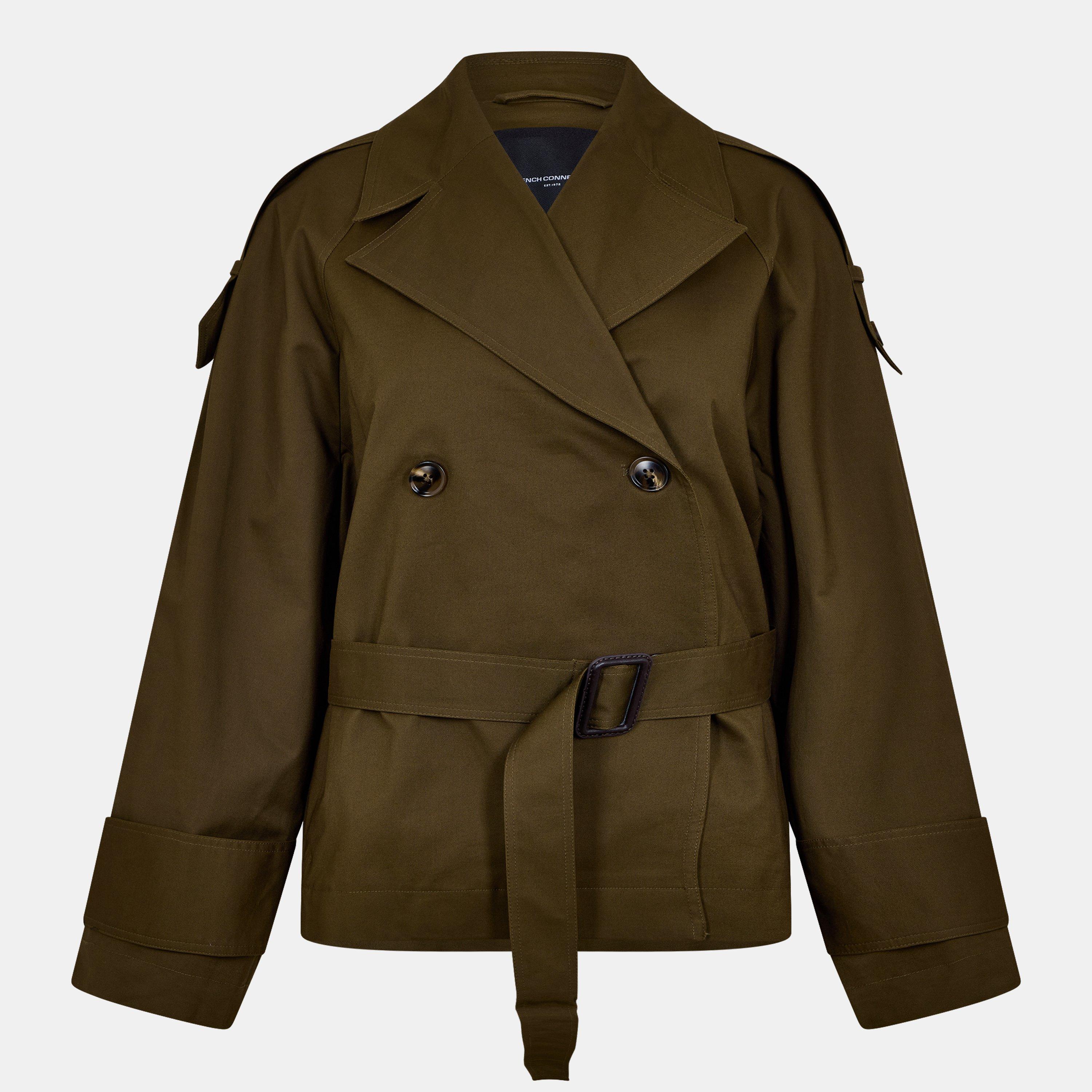 Khaki - French Connection - Women's Denby Weather Resistant Trench Coat - 1