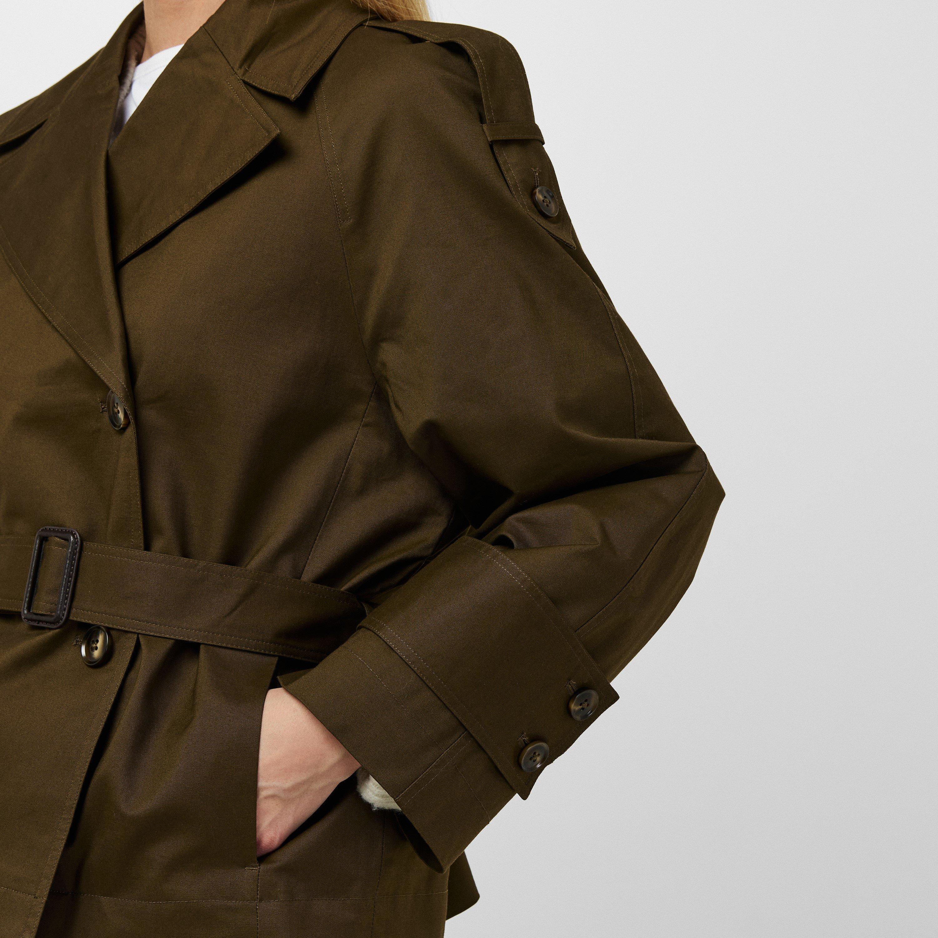 Khaki - French Connection - Women's Denby Weather-Resistant Belted Trench Coat - 5