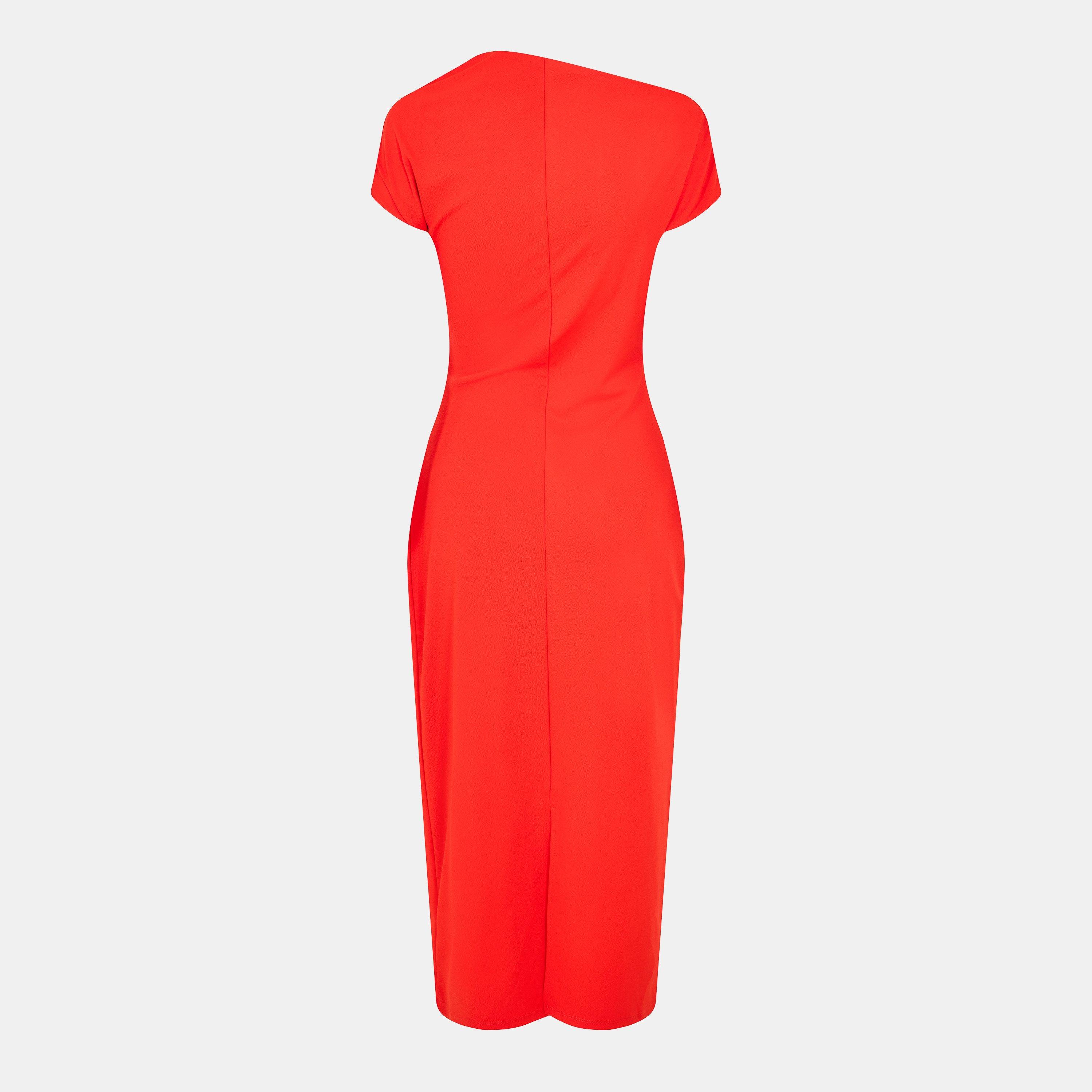 Scarlet Red - French Connection - Women's Valetta Off-Shoulder A-Line Dress - 2