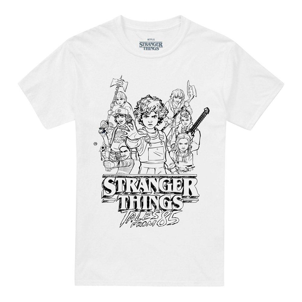 White - Stranger Things - Stranger Things Tales From 85 Group Sketch T Shirt - 4