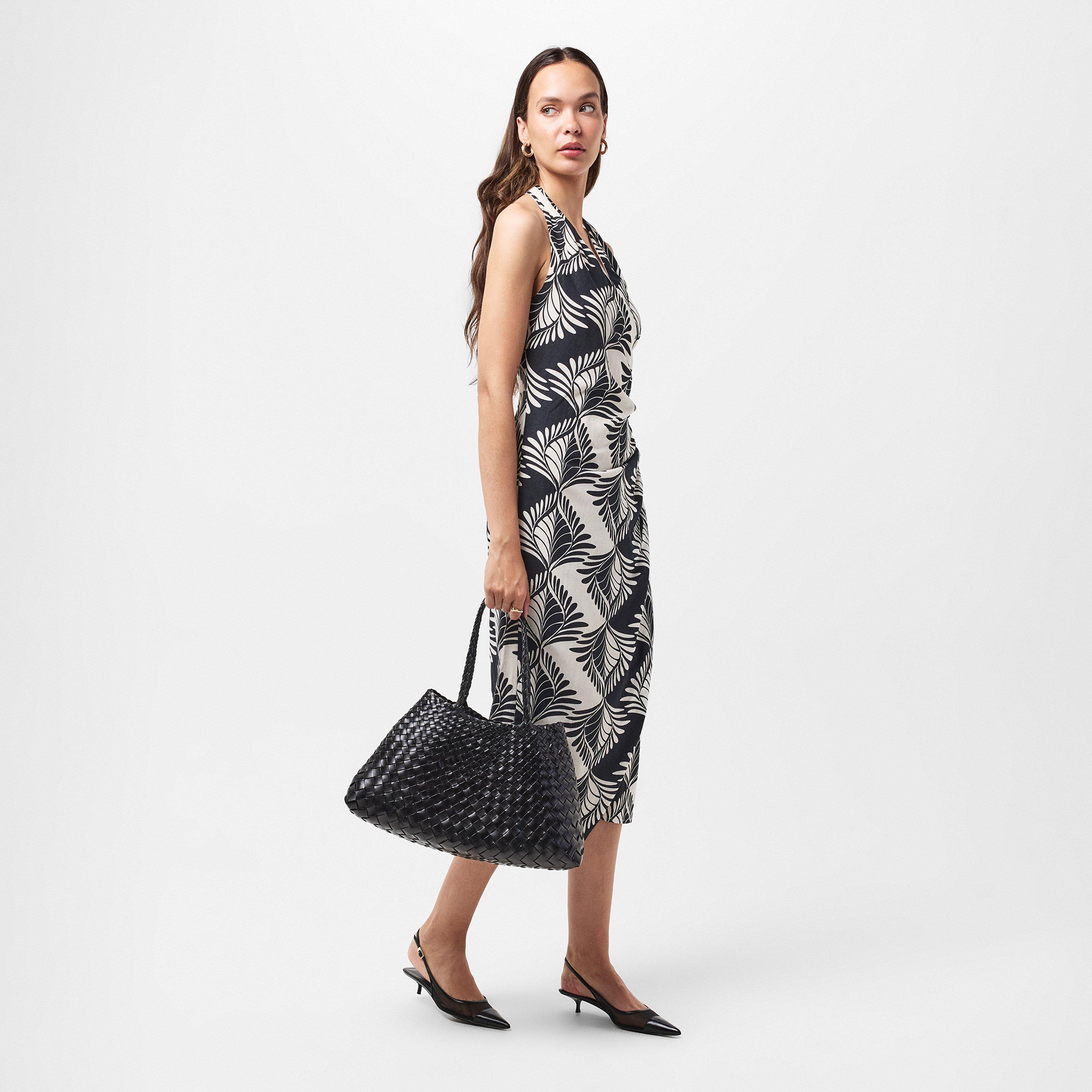 Black/Cream - French Connection - Women's Ariette Crossover Wrap Dress - 6