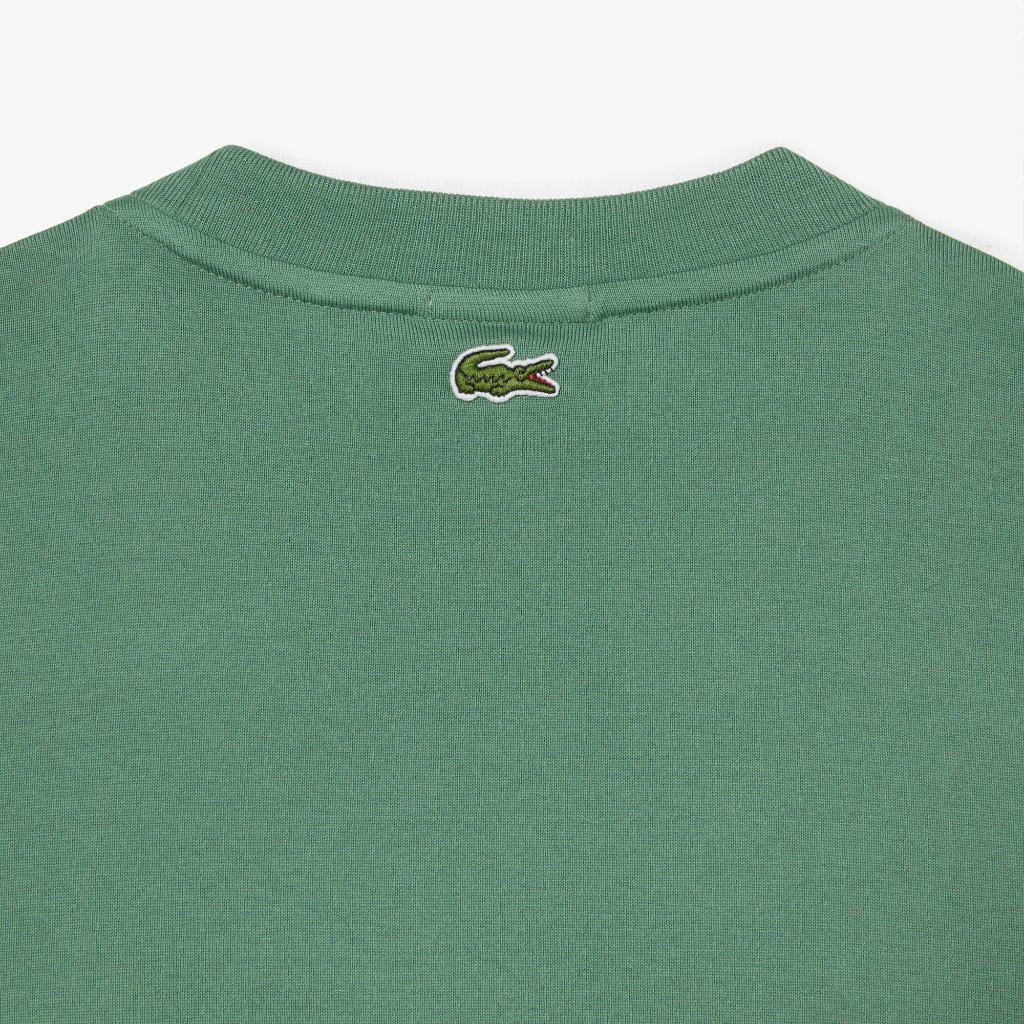 Green - Lacoste - Loose Fit Large Crocodile Organic  T-Shirt - 3