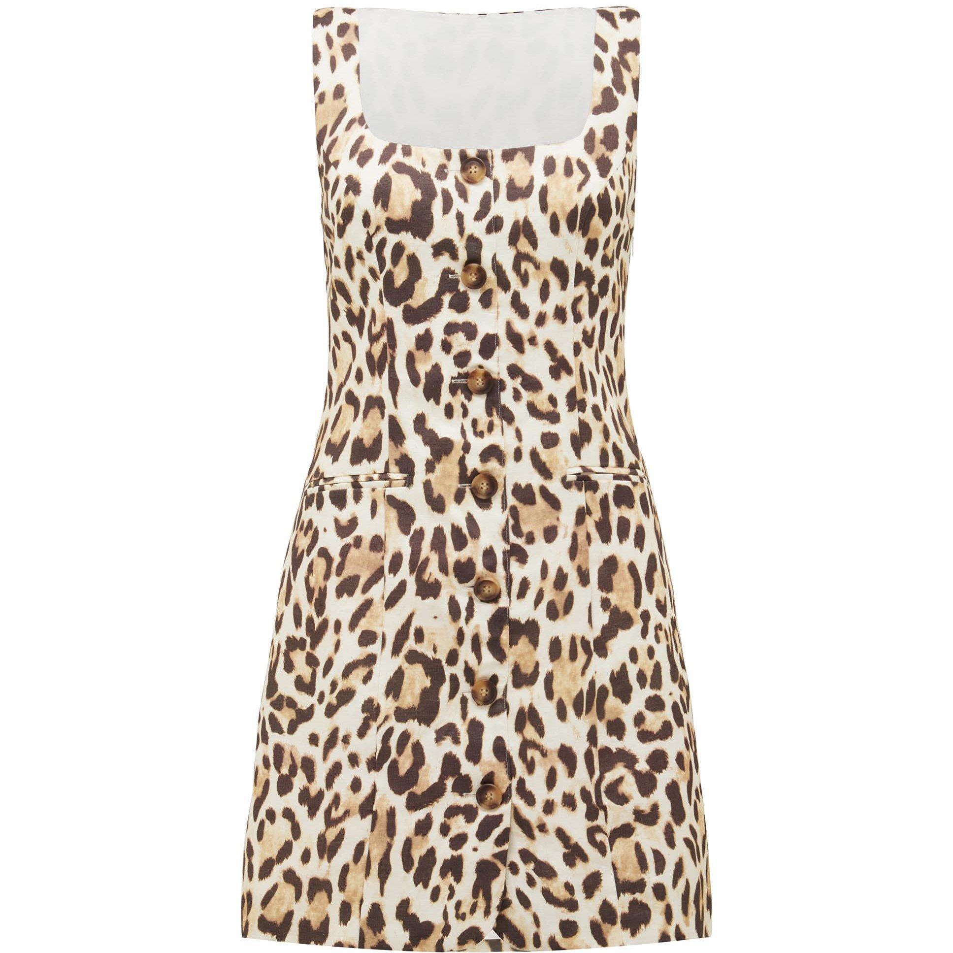 Tan Neutral Leo - Forever New - Caprice Scoop Neck Mini Dress - 1