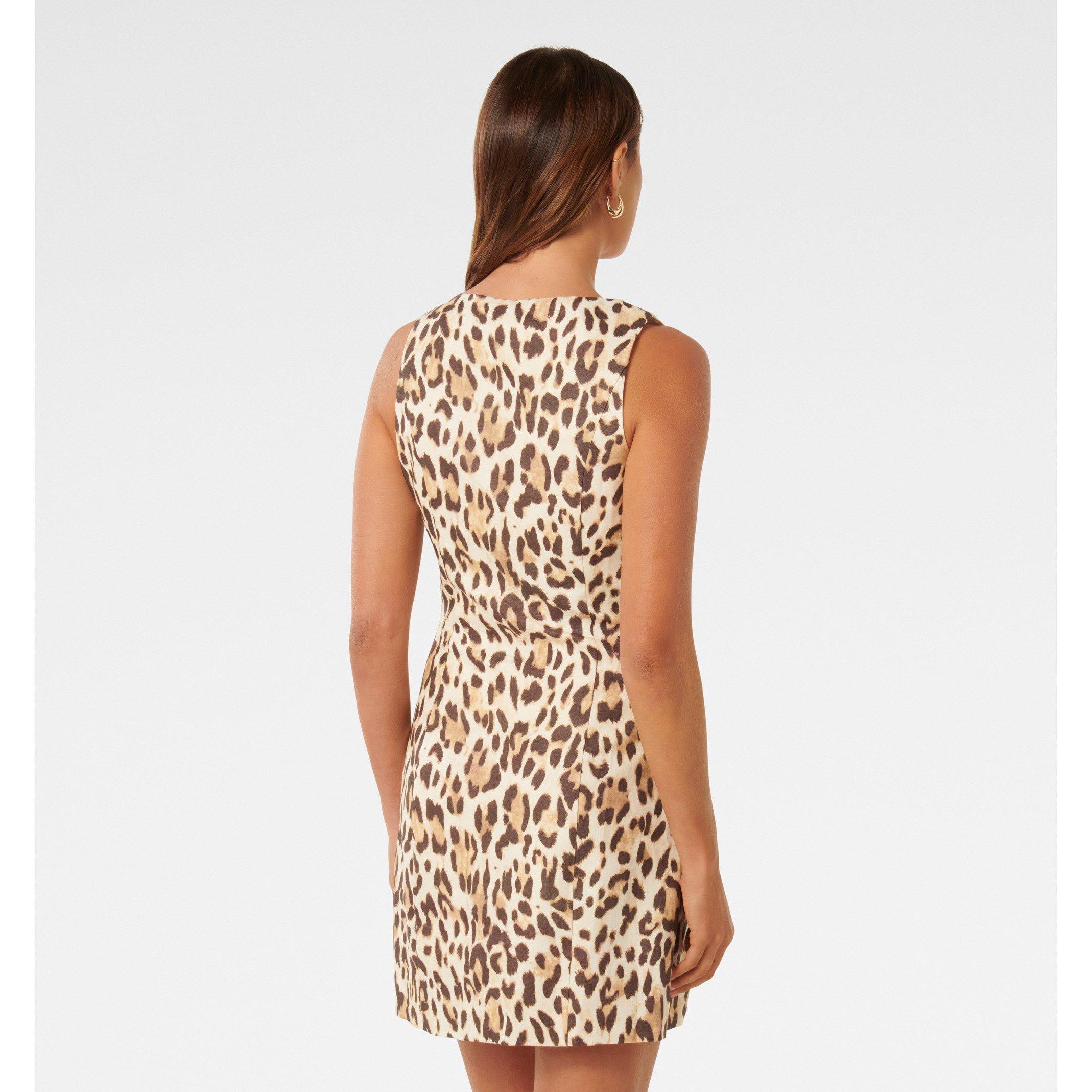 Tan Neutral Leo - Forever New - Caprice Scoop Neck Mini Dress - 6