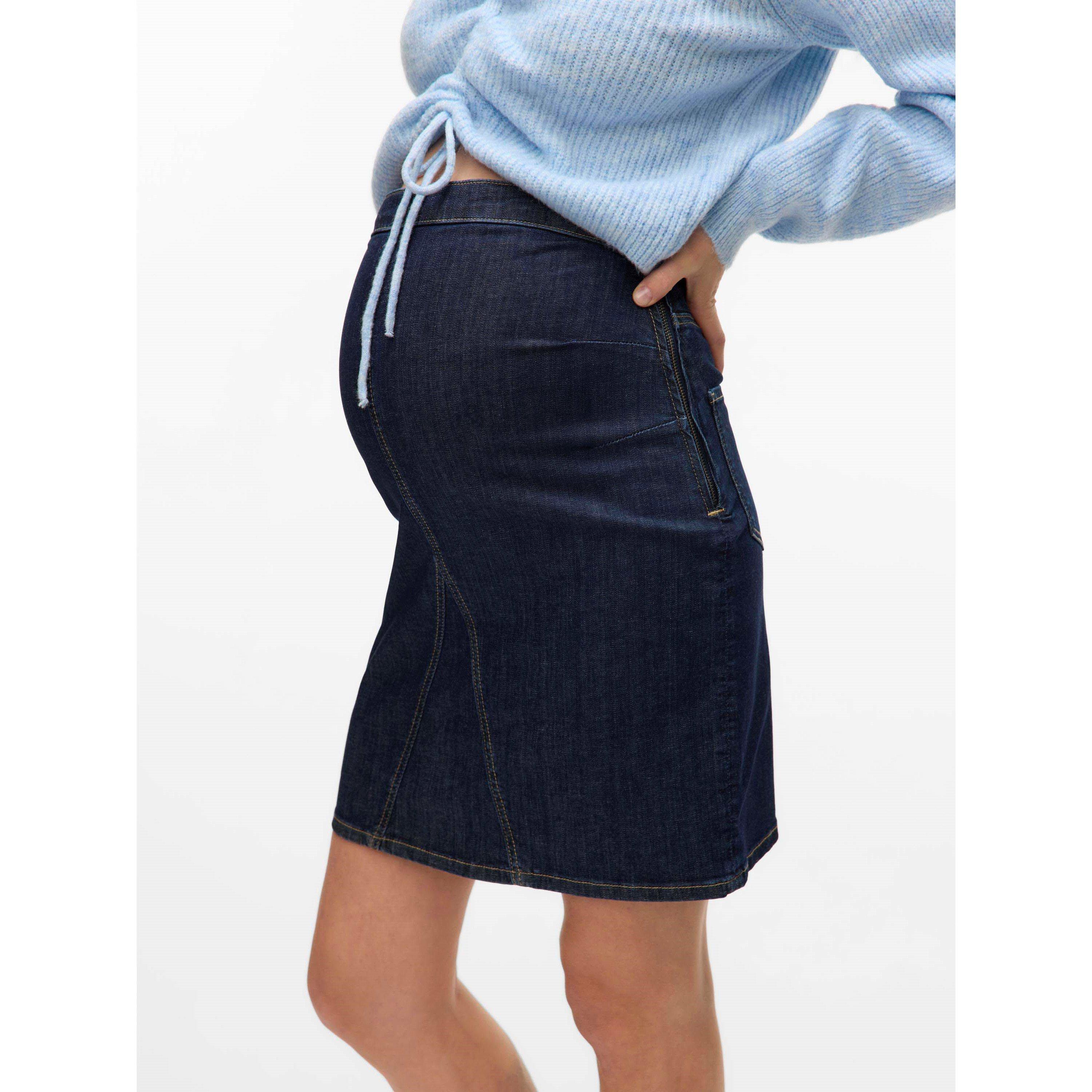 Dark Blue Denim - Mamalicious - Mama Mlatlanta Maxi Skirt - 3