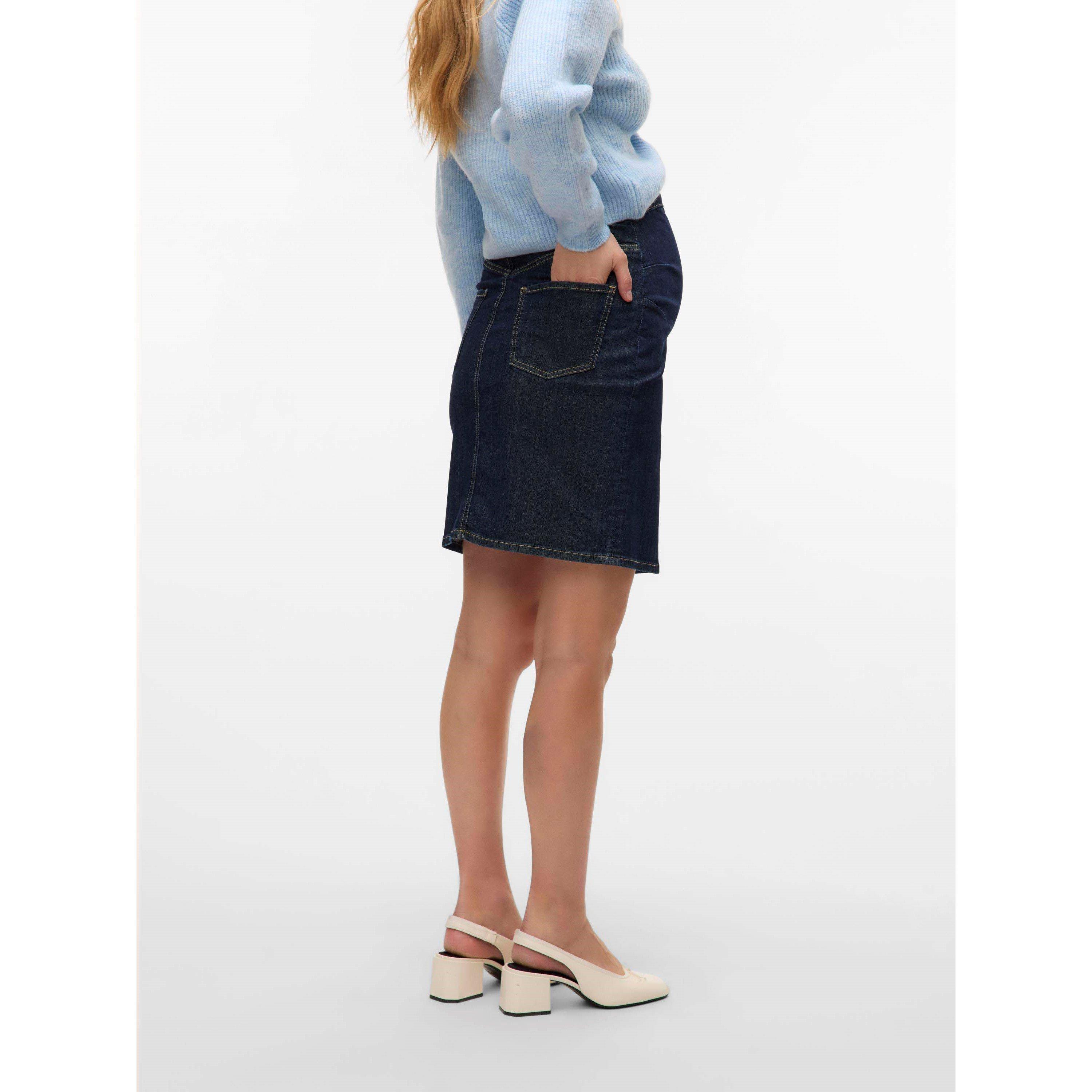 Dark Blue Denim - Mamalicious - Mama Mlatlanta Maxi Skirt - 4