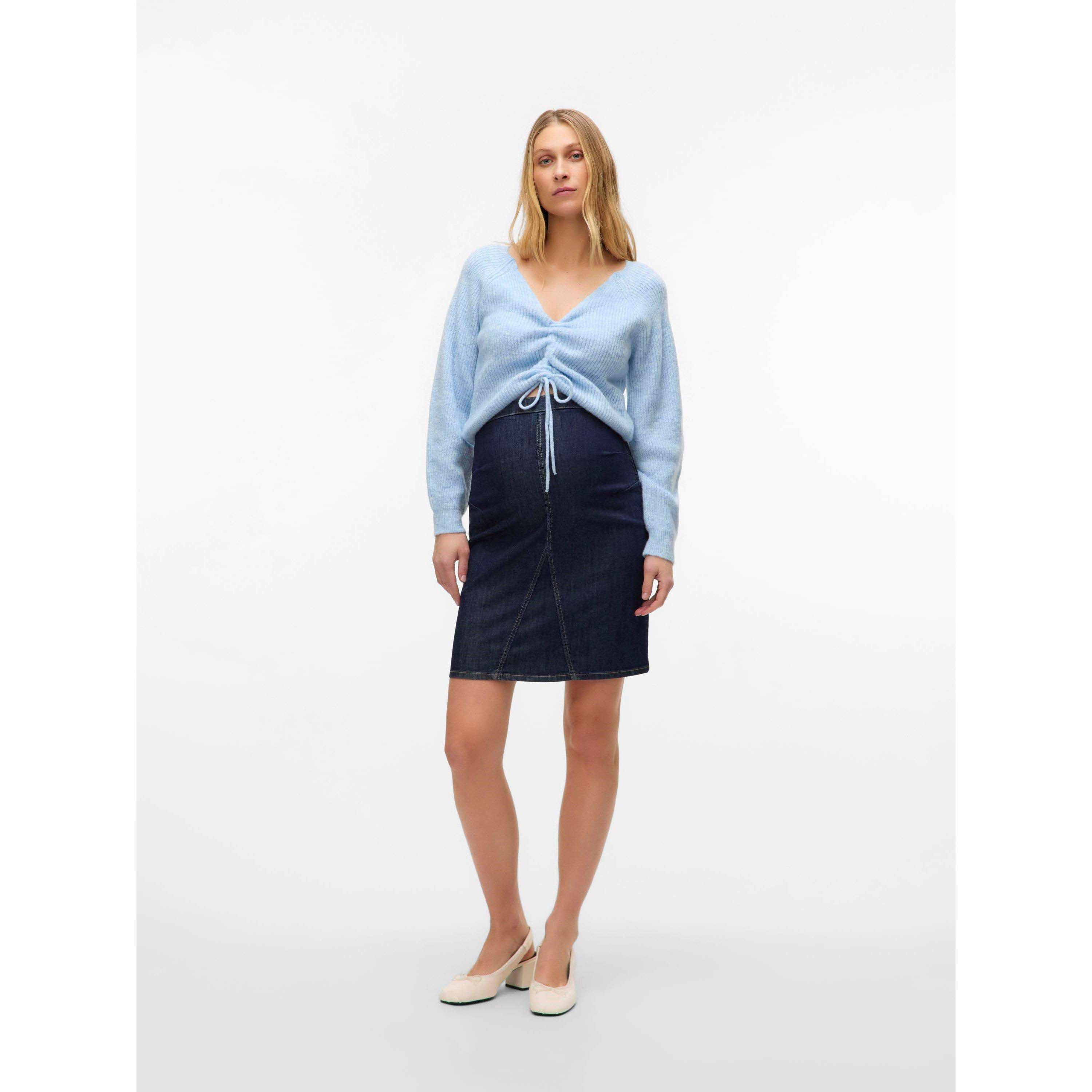 Dark Blue Denim - Mamalicious - Mama Mlatlanta Maxi Skirt - 6