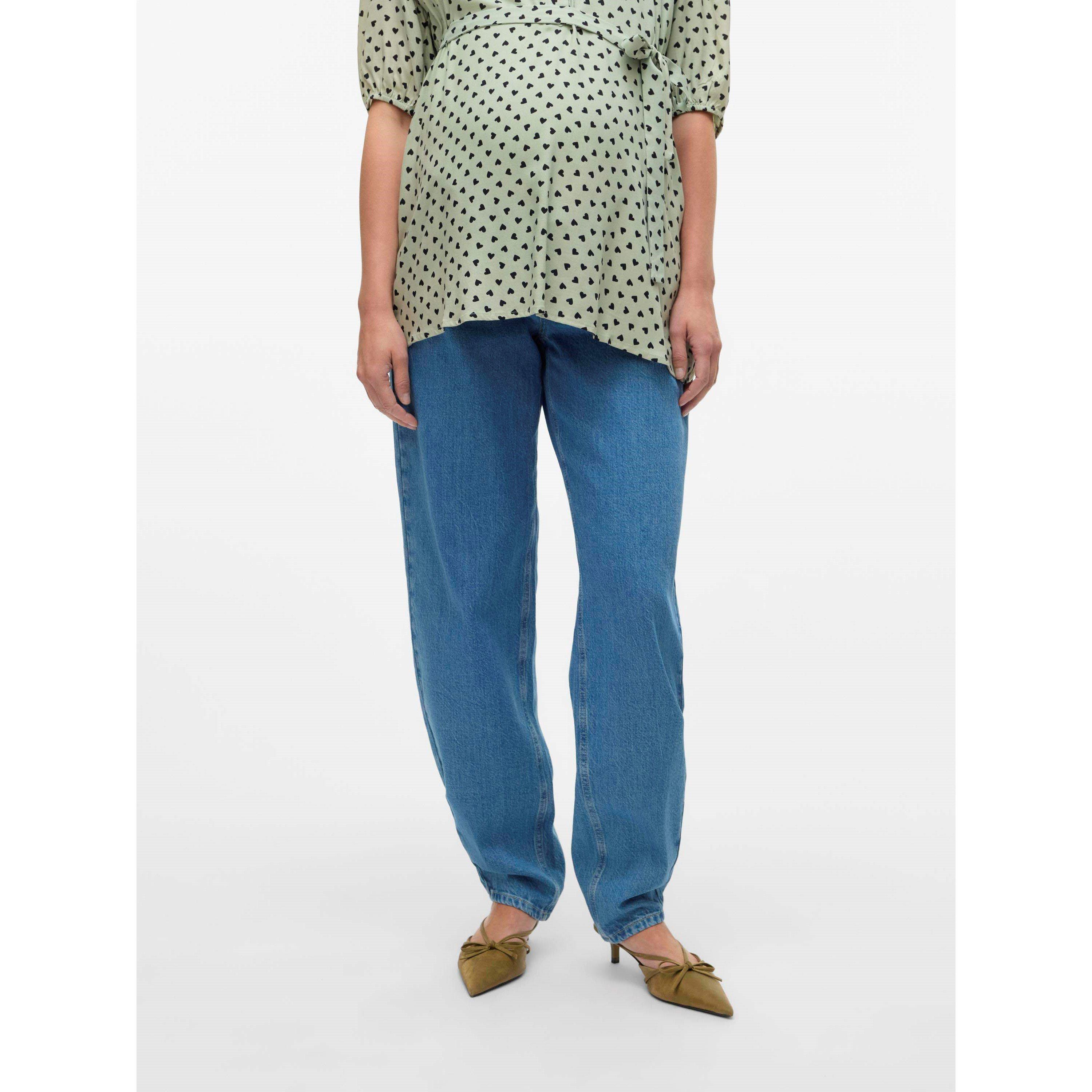 Lght Blue Denim - Mamalicious - Straight Leg Jeans - 3