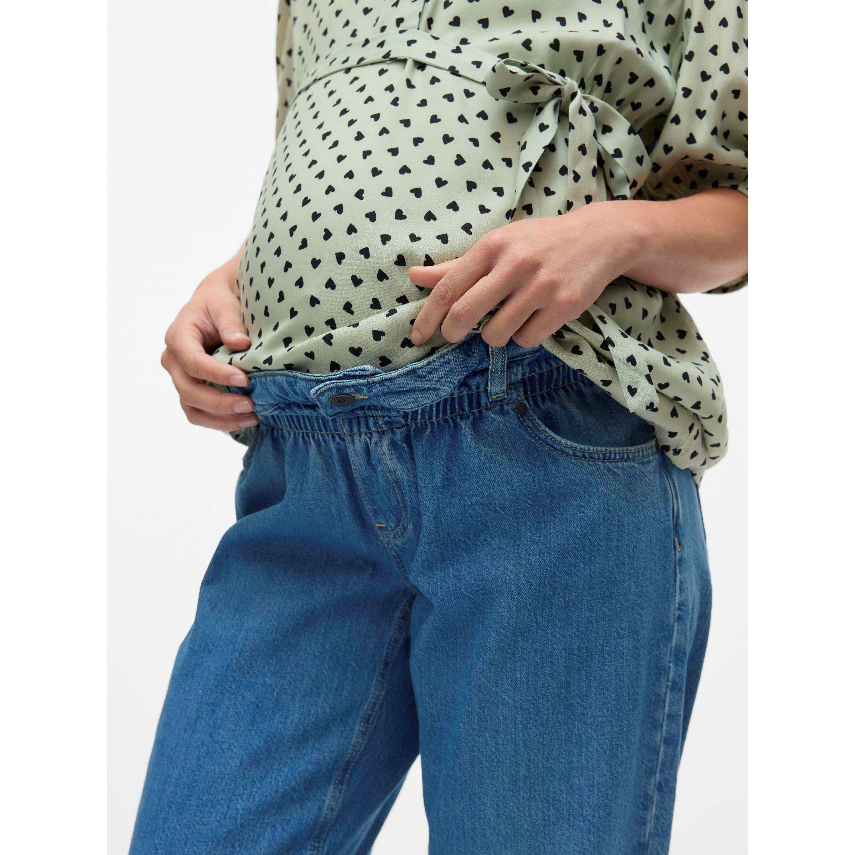 Lght Blue Denim - Mamalicious - Straight Leg Jeans - 5