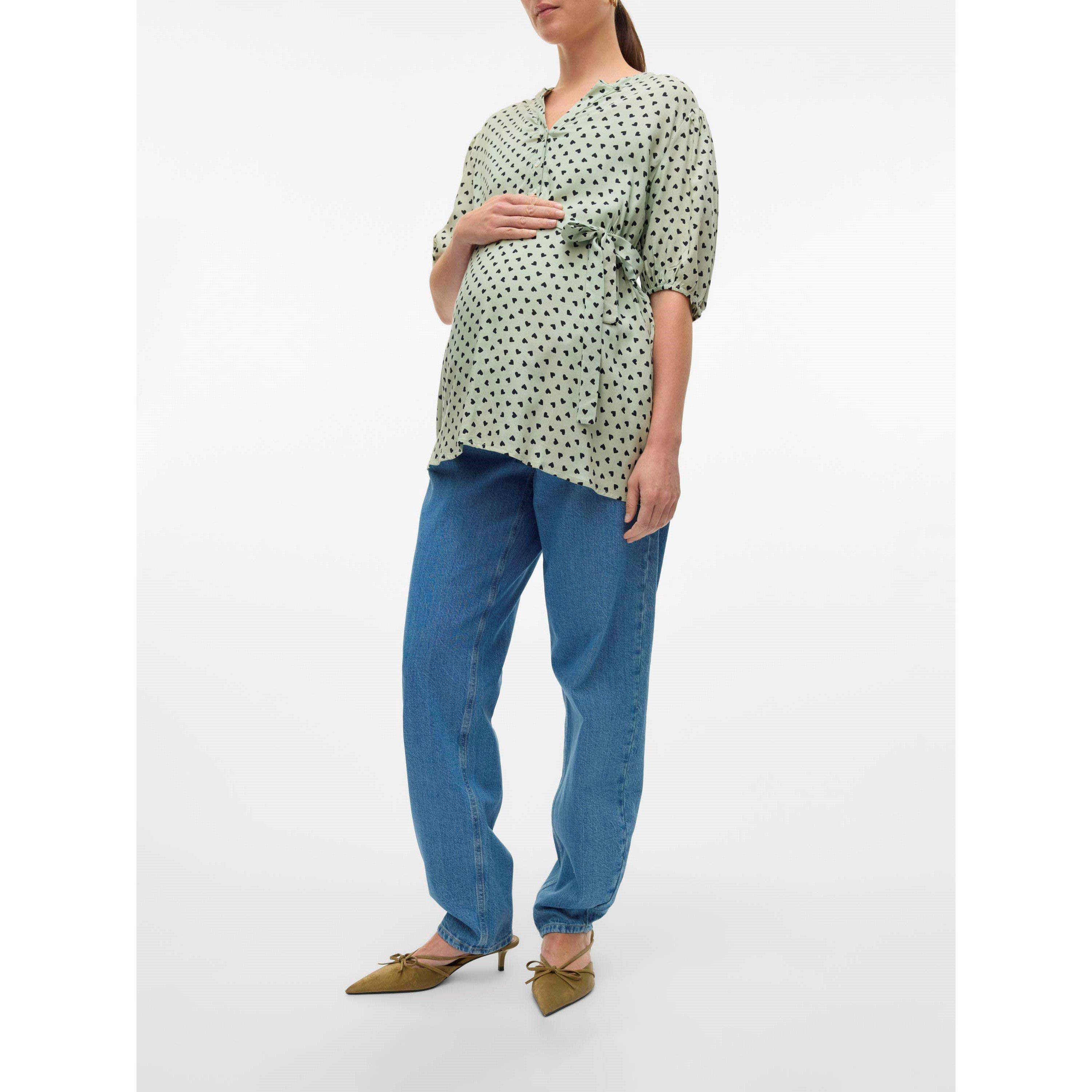 Lght Blue Denim - Mamalicious - Straight Leg Jeans - 6