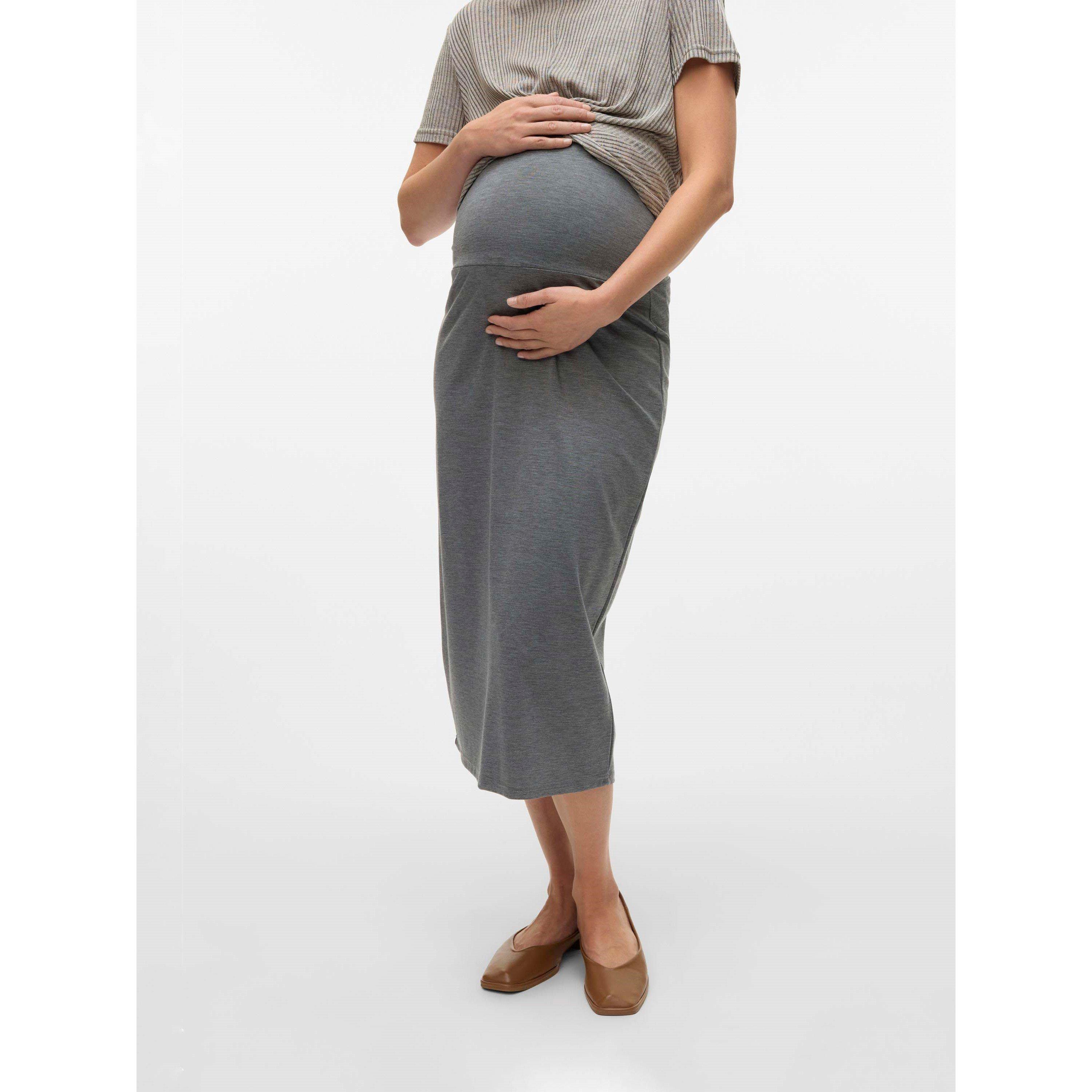 Grey Melange - Mamalicious - Mama Midi Skirt - 3