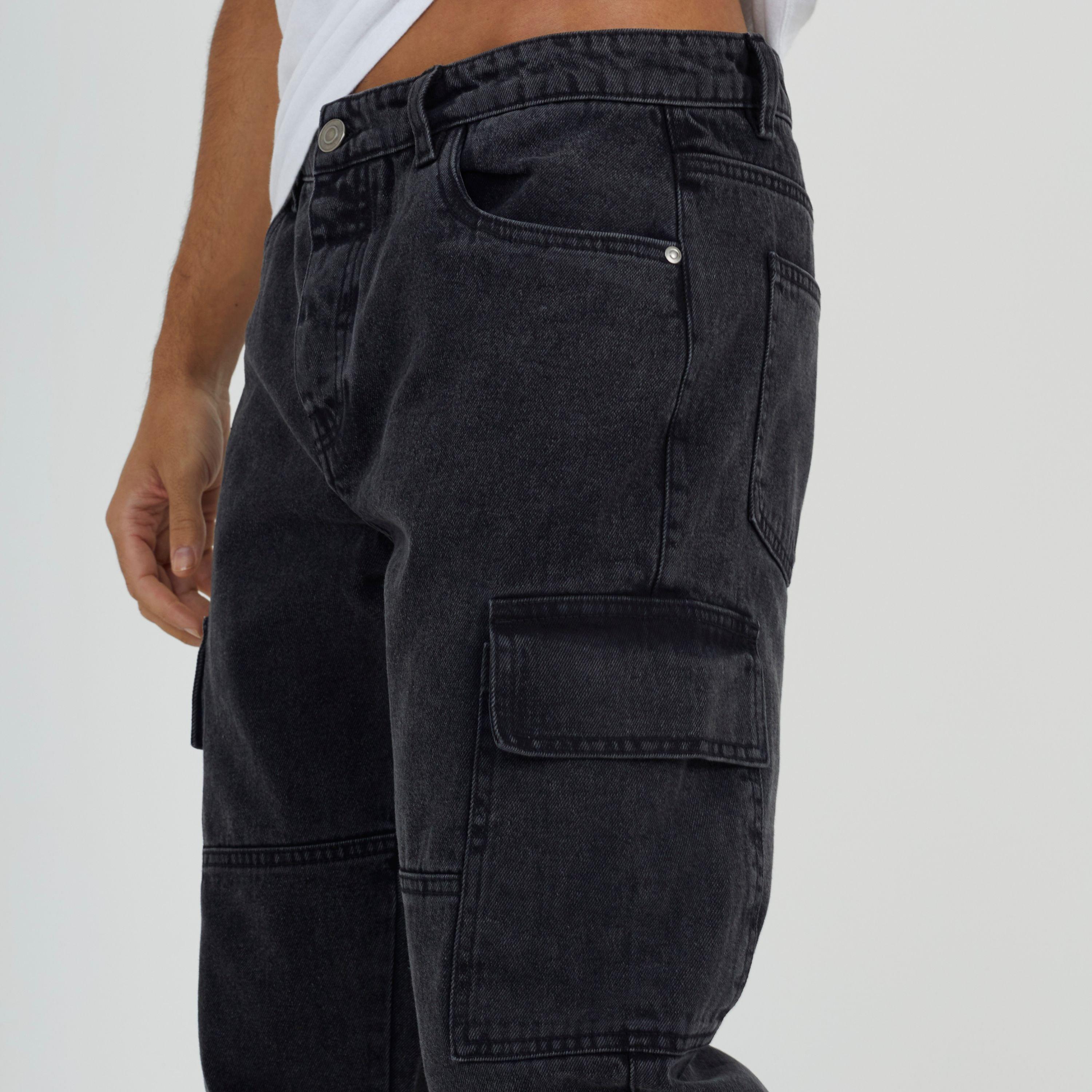 Lavage au charbon de bois - Brave Soul - Mens Loose Fit Cargo Jean - 3