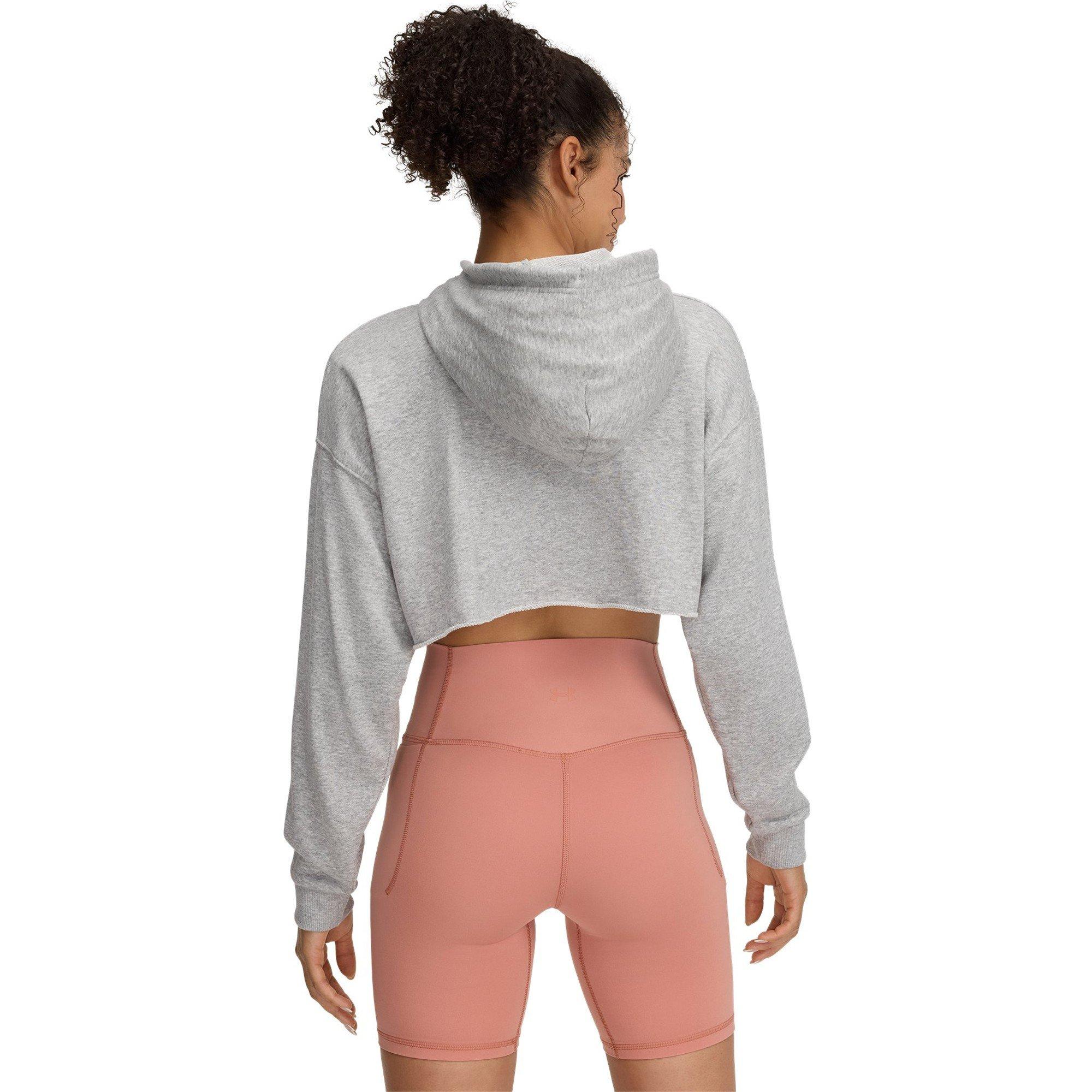Gray - Under Armour - Women's Tery Cropped 1/4 Zip Fleece - 2