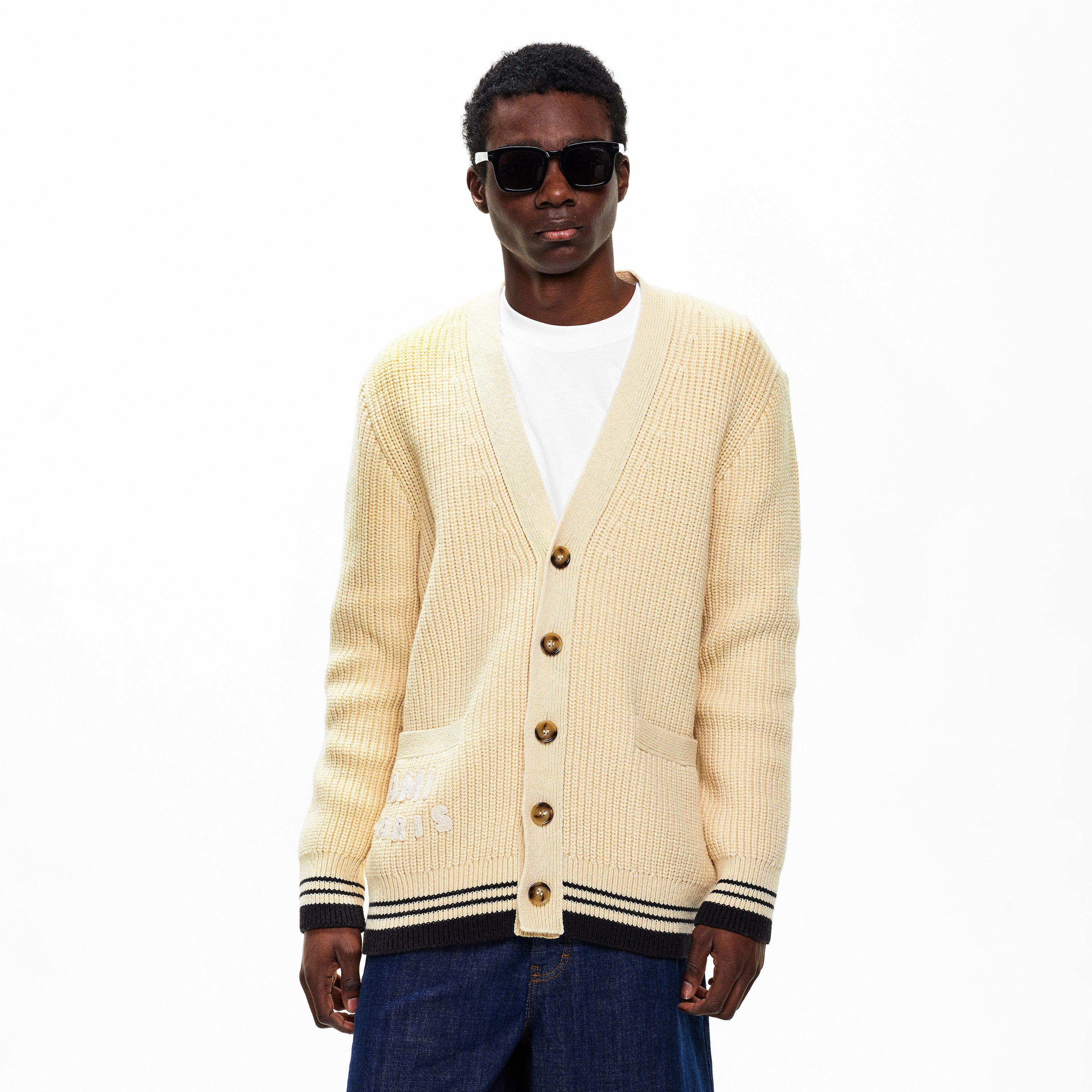 White Cream - Ami Paris - Men's Knitted Cardigan - 3