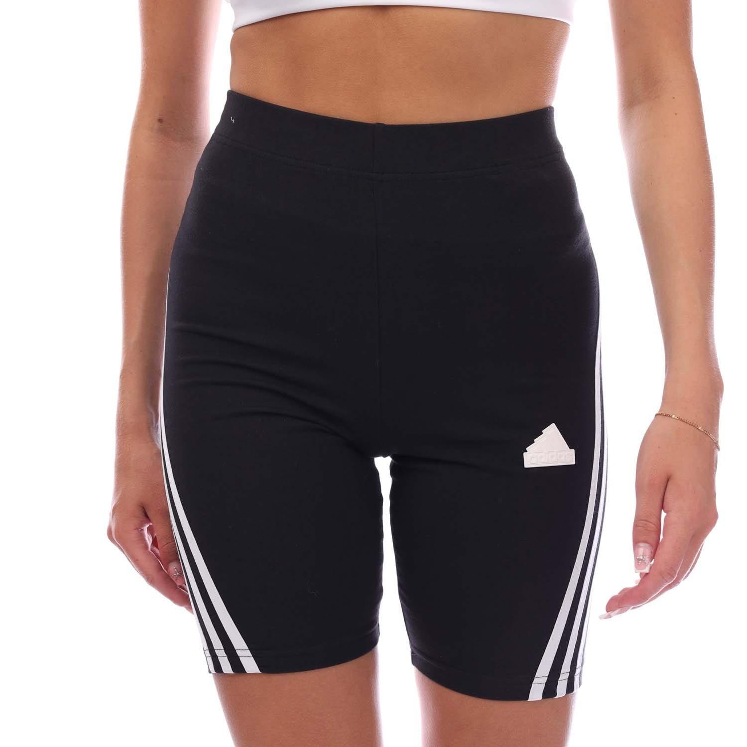 Zwart-Wit - adidas - Future Icons 3-Stripes Bike Shorts - 1