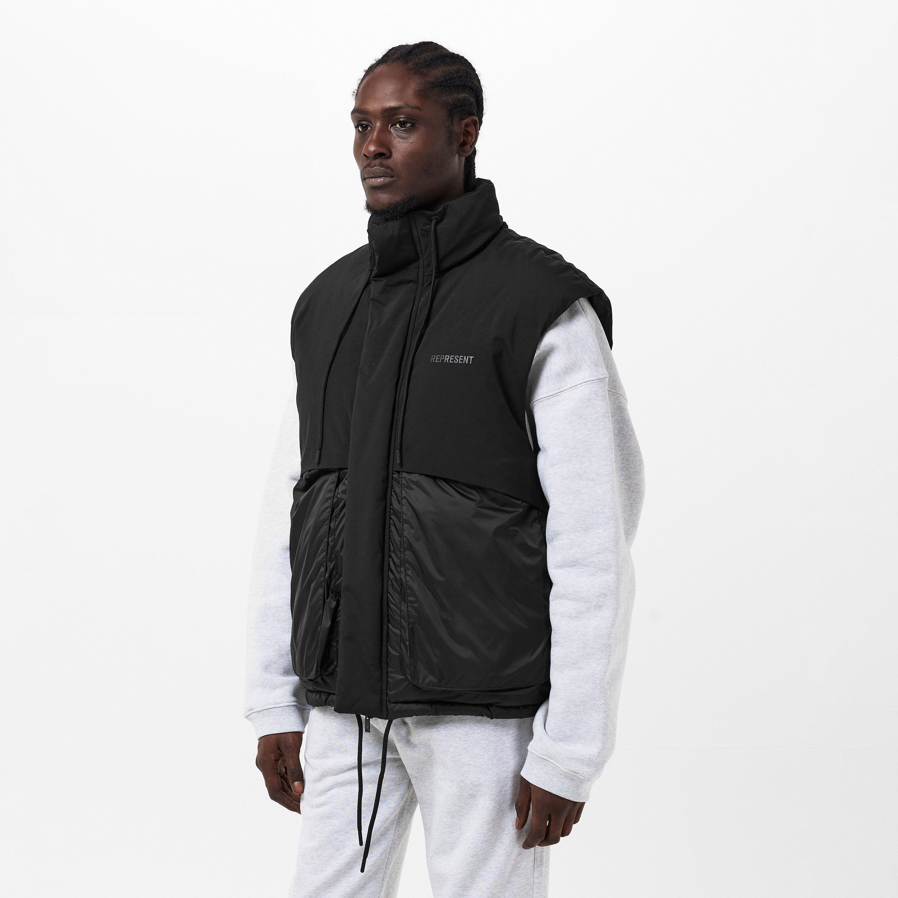 Jet Black - Represent - Men's Thermal Padded Sleeveless Gilet - 3