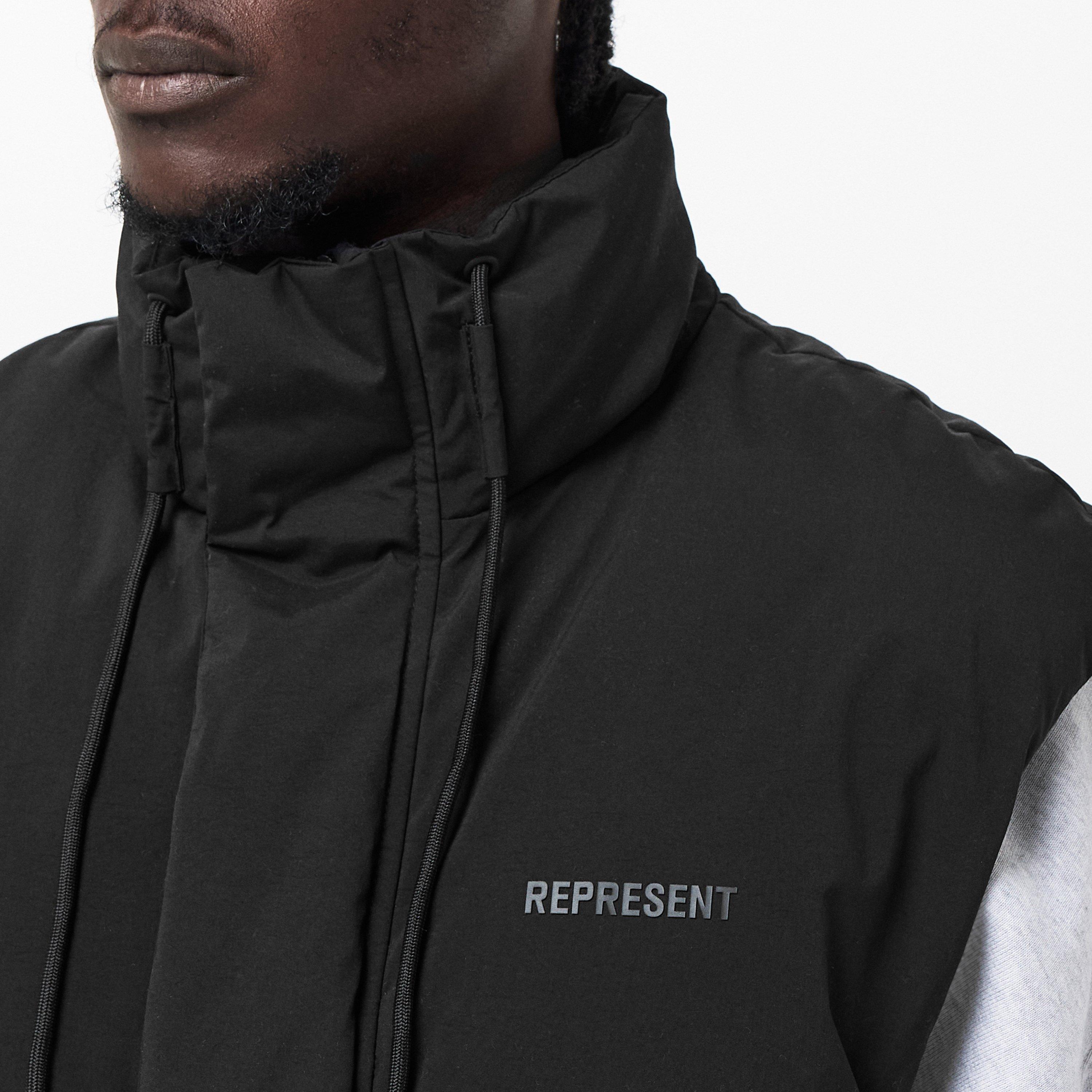 Jet Black - Represent - Men's Thermal Padded Sleeveless Gilet - 5