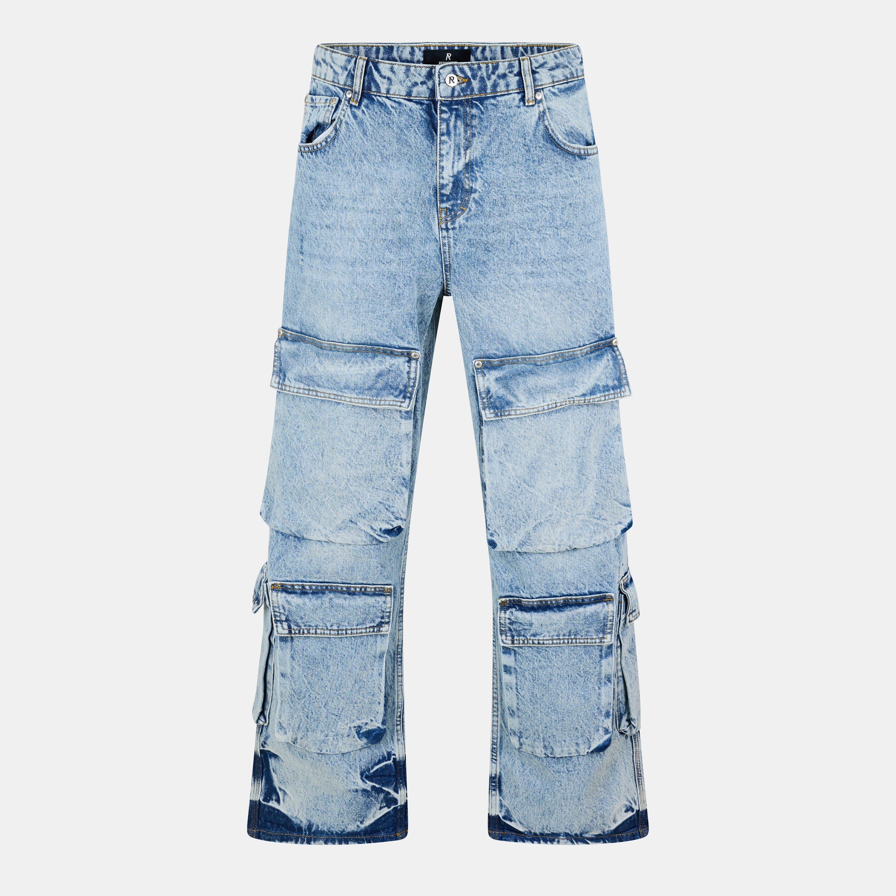 Represent Men's Cargo Jeans - Blue - Size 32W R