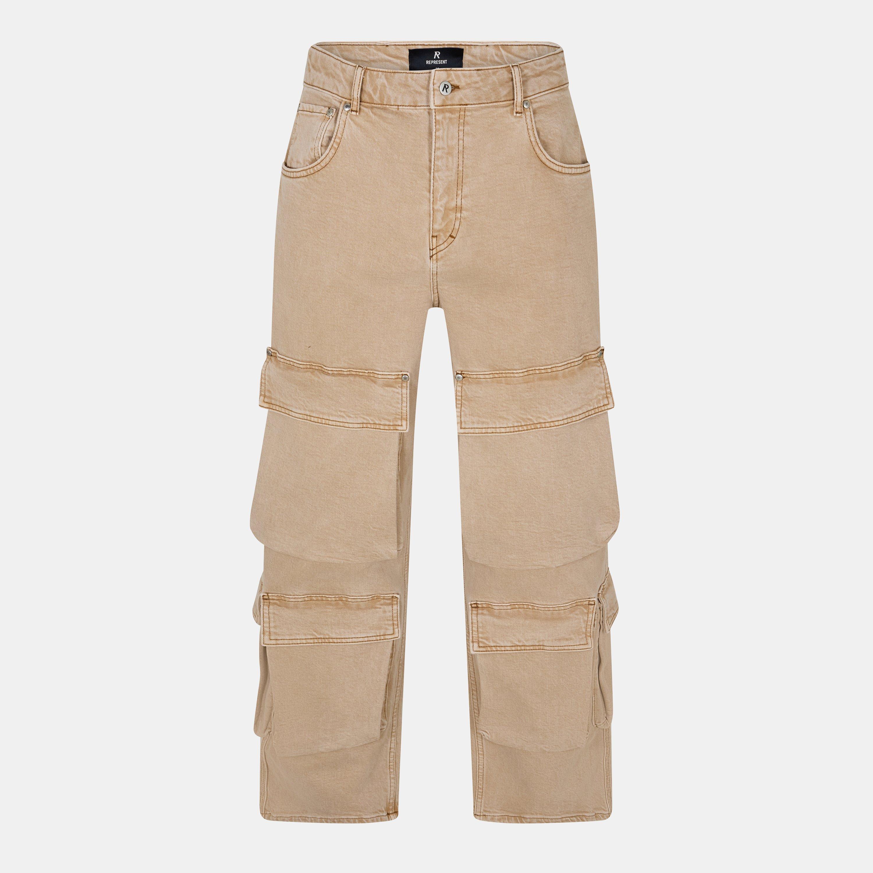 Represent Men's Cargo Jeans - Dirt Cashmere - 28W R