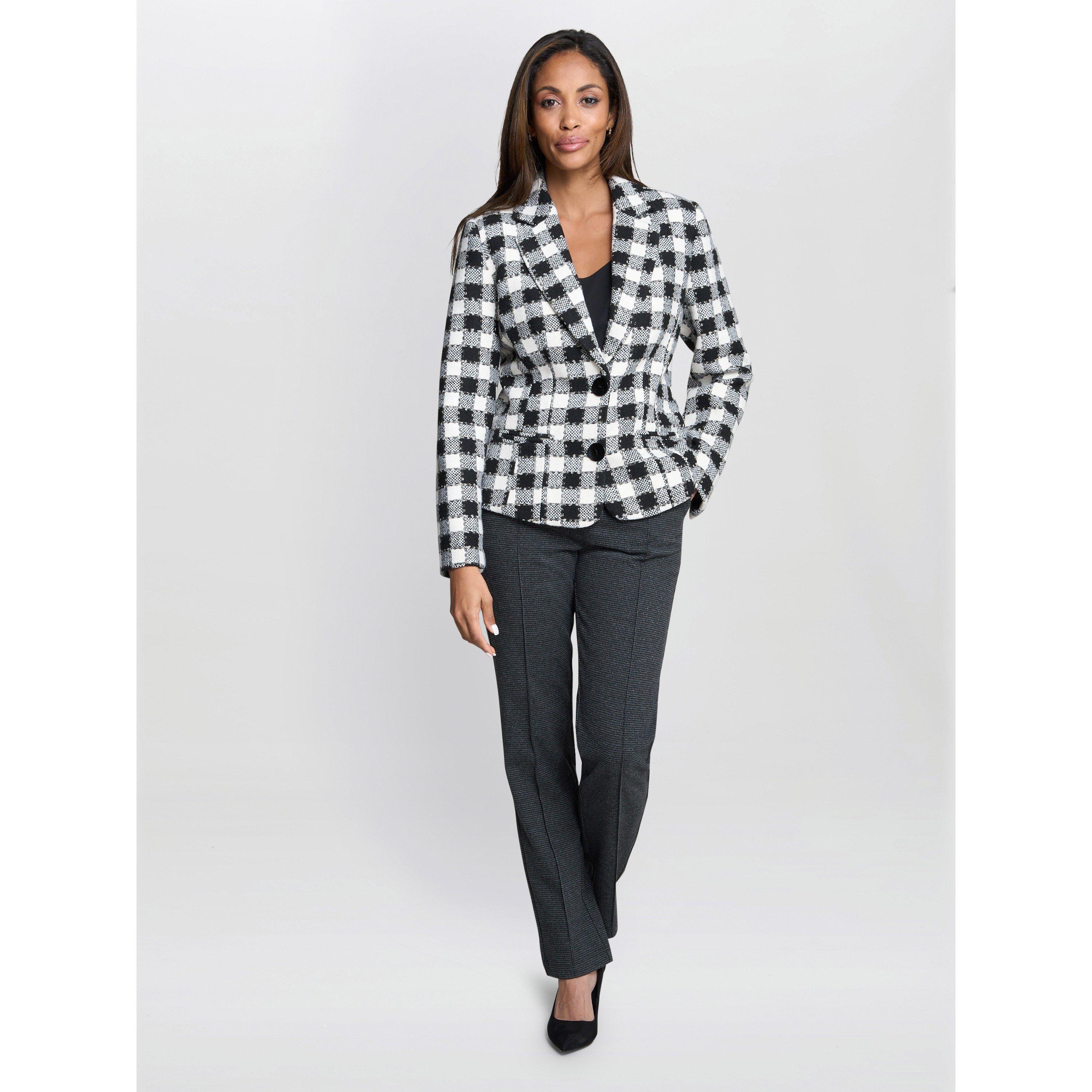 Black / White - Gina Bacconi - Women's Alise Tweed Overcoat - 2