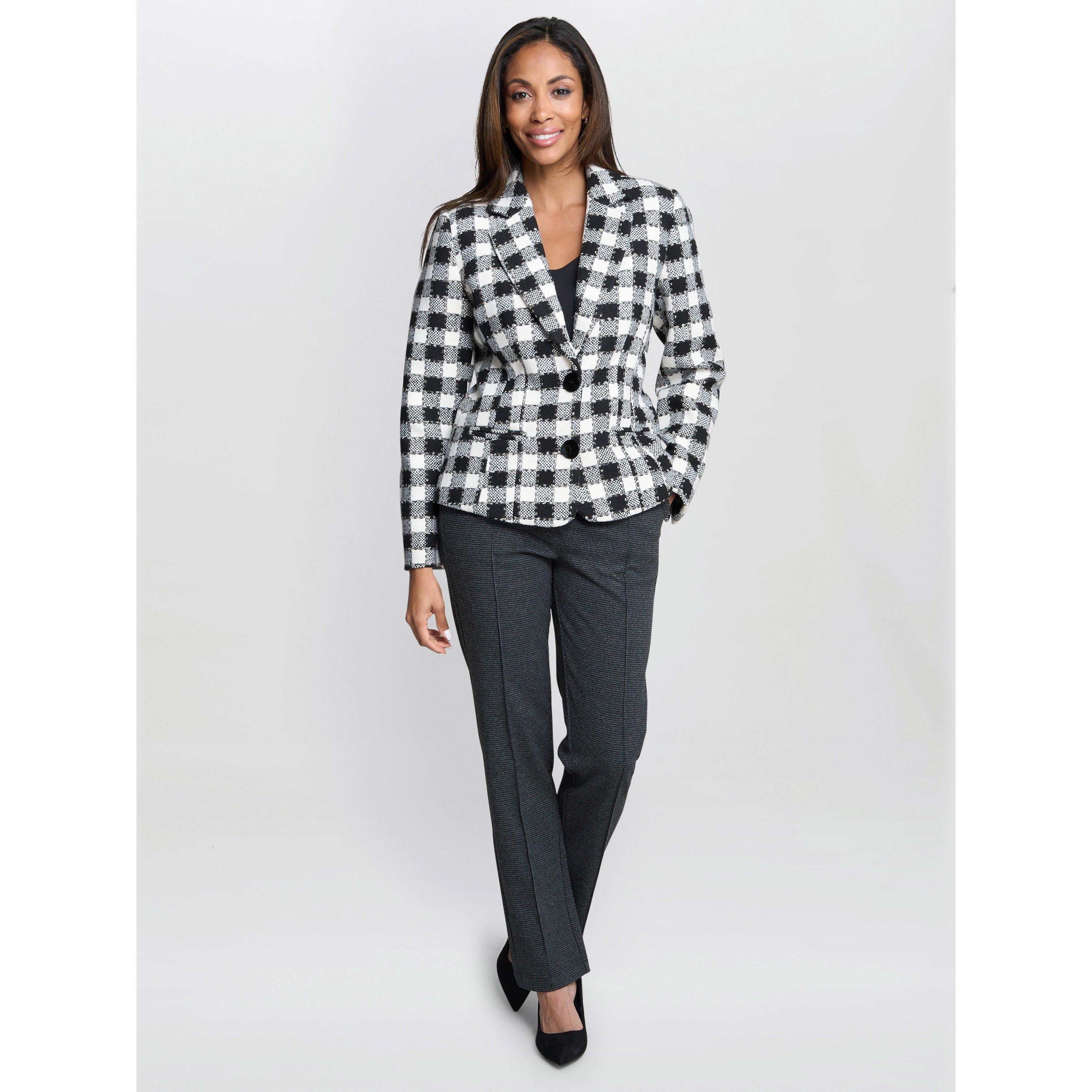 Black / White - Gina Bacconi - Women's Alise Tweed Overcoat - 4