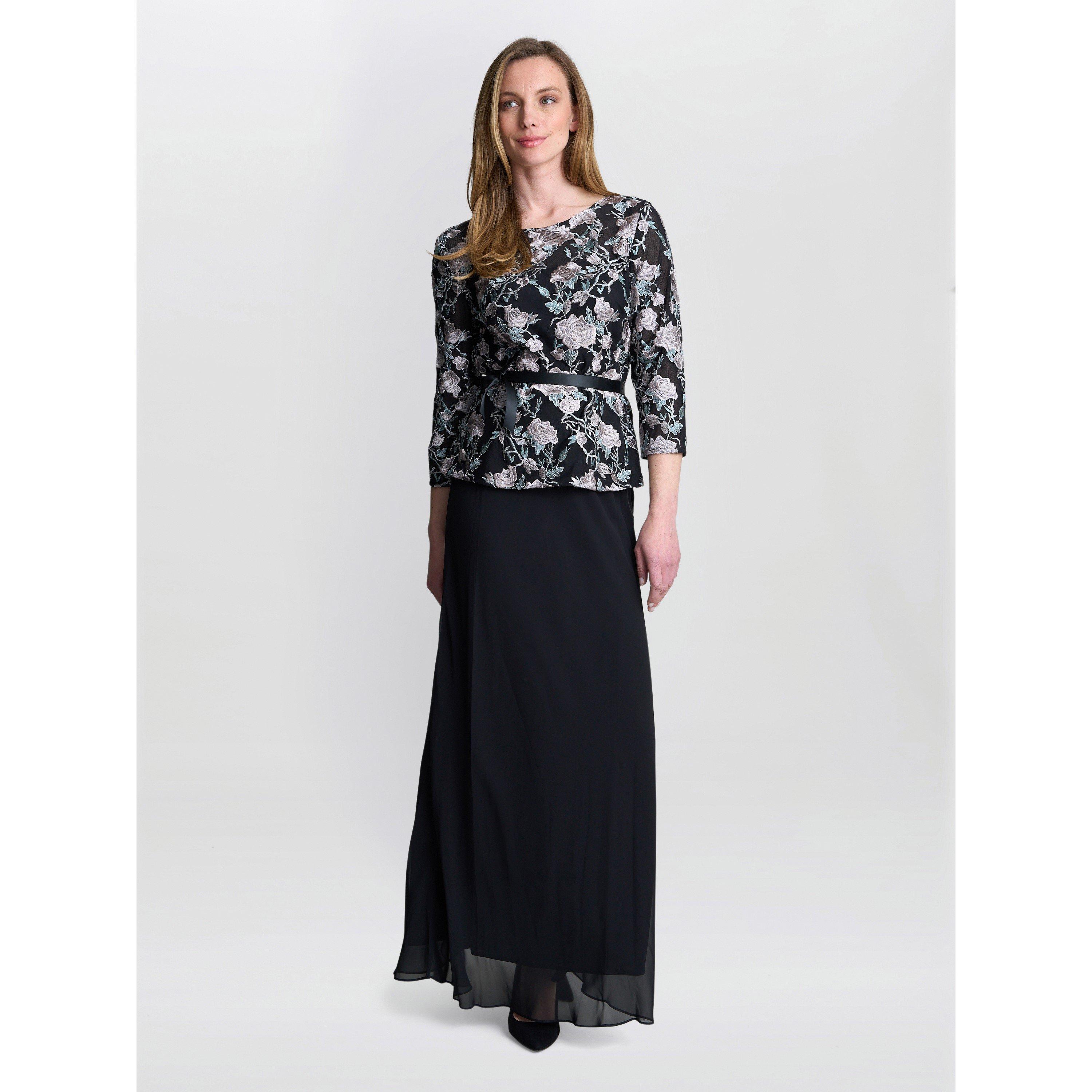 Gina Bacconi Women's Bernice Chiffon Maxi Skirt - Black - XL