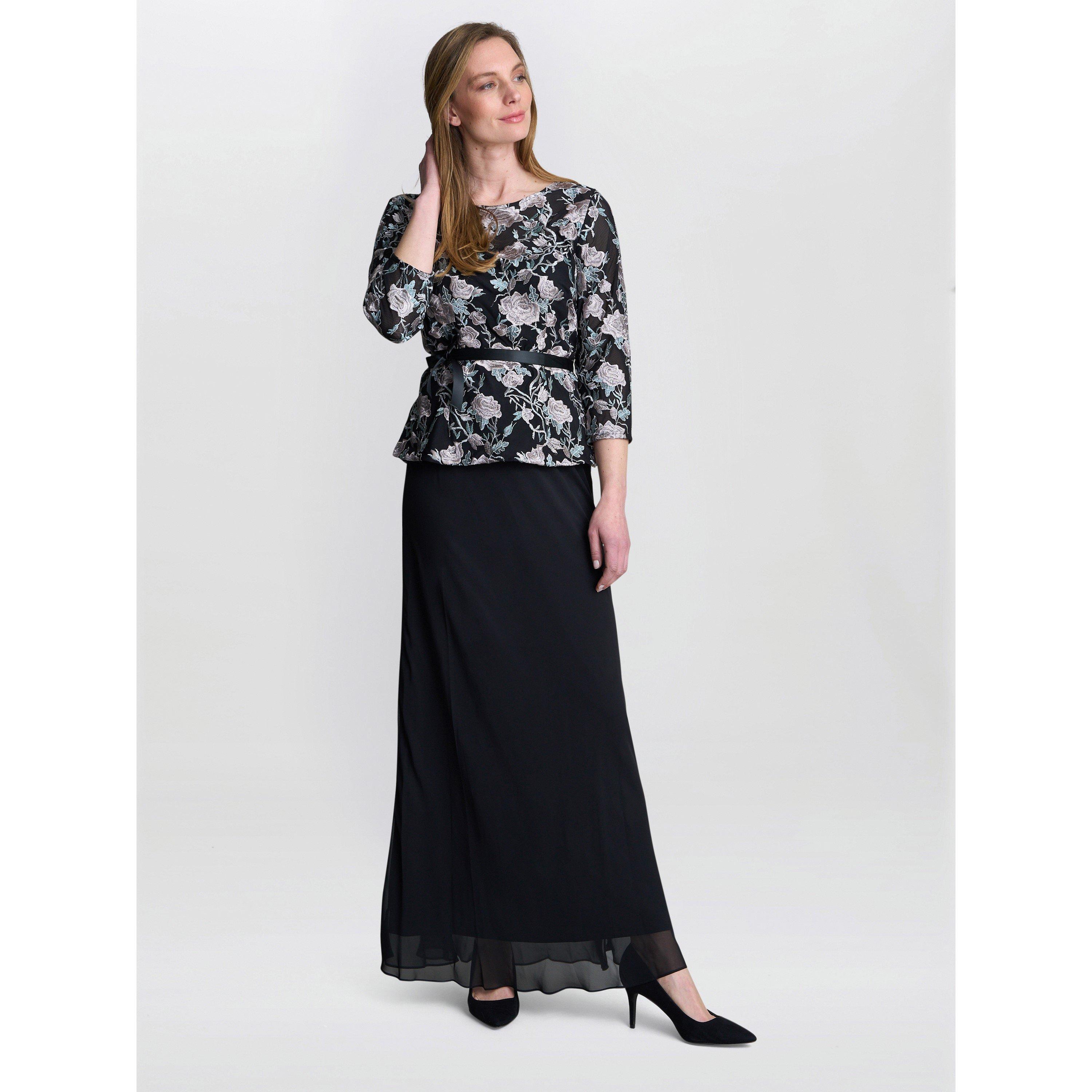 Black - Gina Bacconi - Bernice Chiffon Maxi Skirt - 3