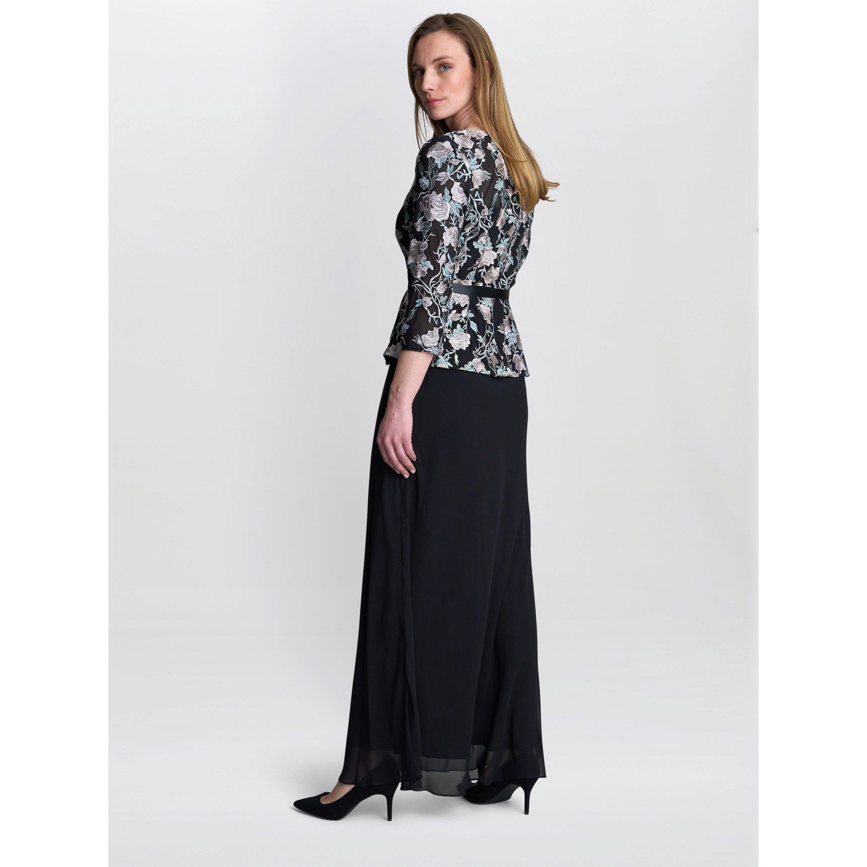 Black - Gina Bacconi - Bernice Chiffon Maxi Skirt - 5
