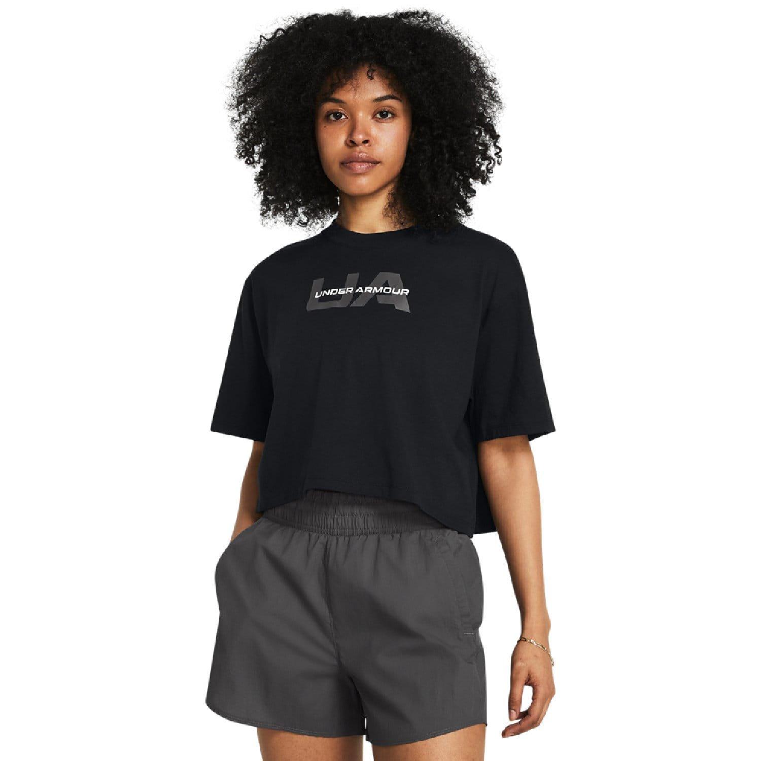 Black - Under Armour - Boxy Crop Branded T-Shirt - 3